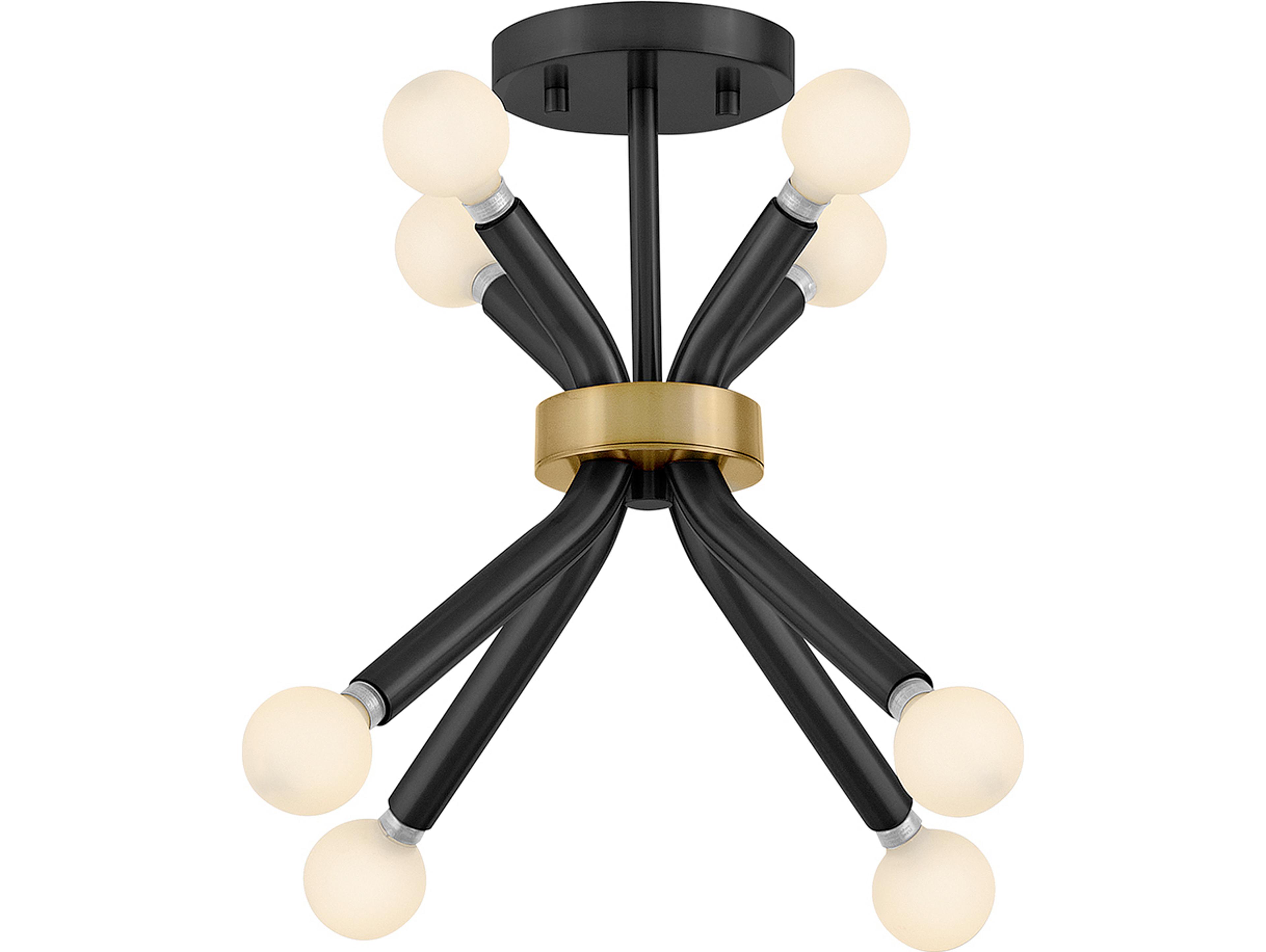 Axton 8-Light Black Lacquered Brass Linear Mini Pendant