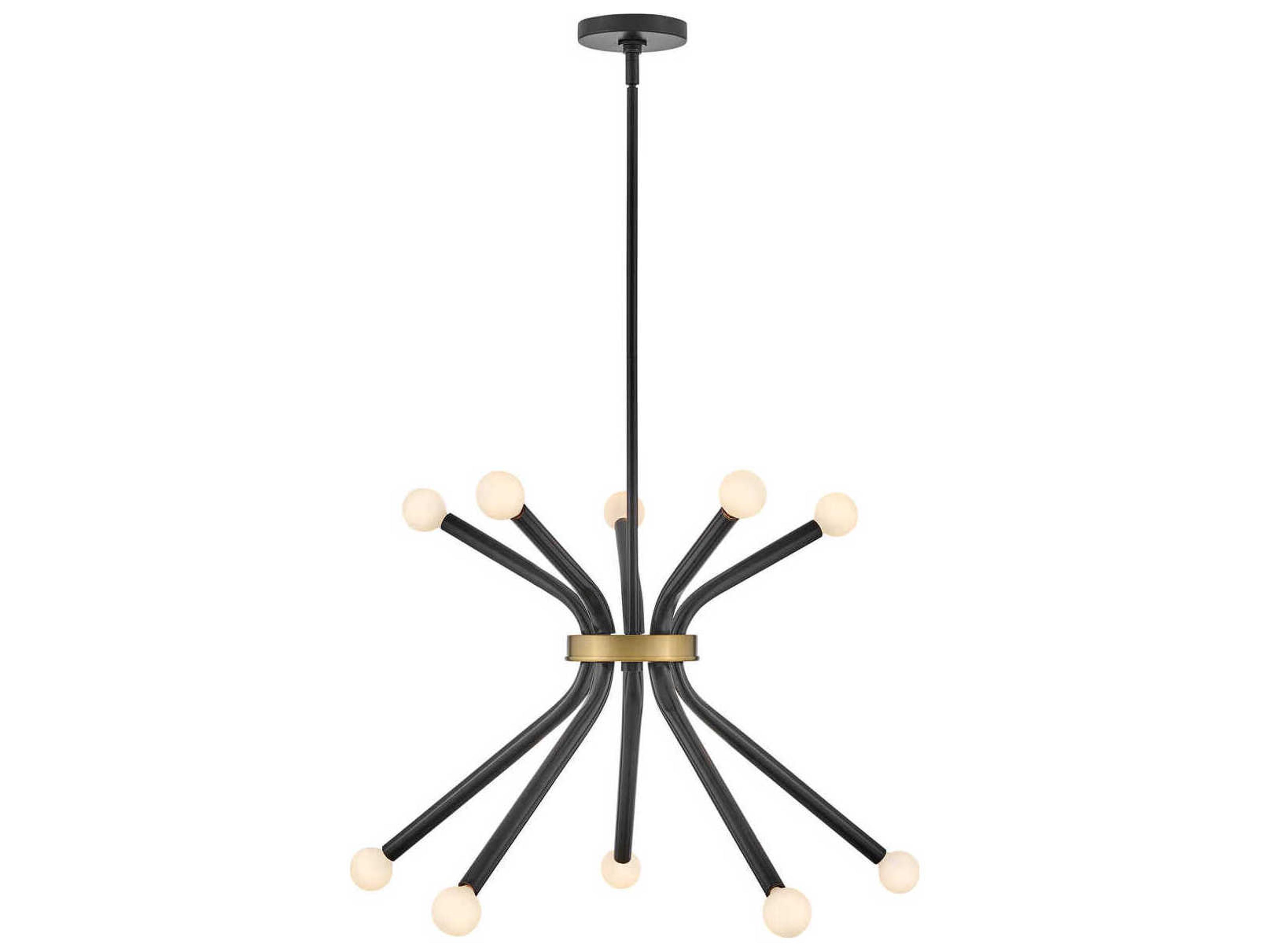 Lark Living Axton 10-Light Black Lacquered Brass Chandelier