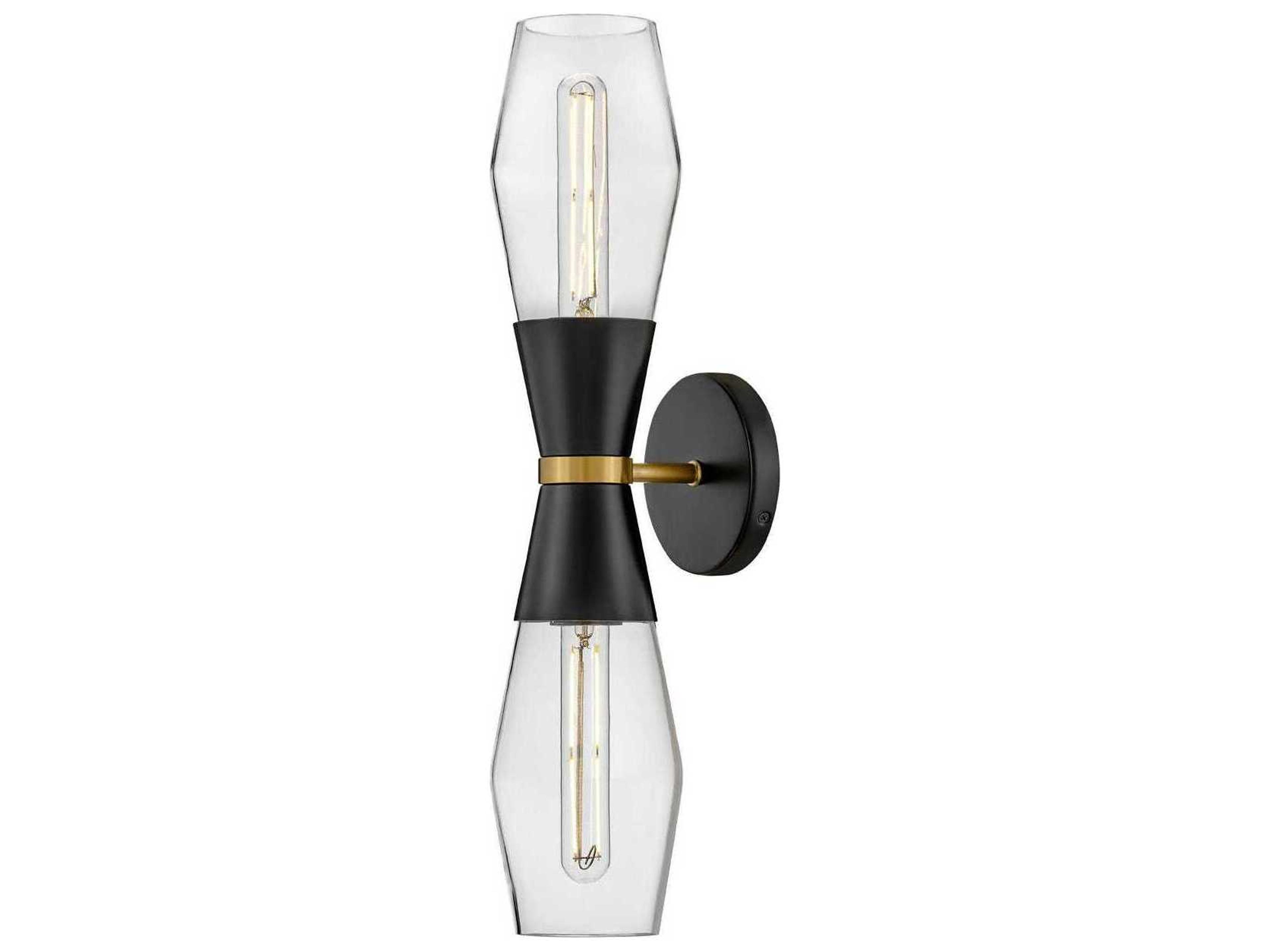 Lark Living Livie 2-Light Black Lacquered Brass Vanity Light