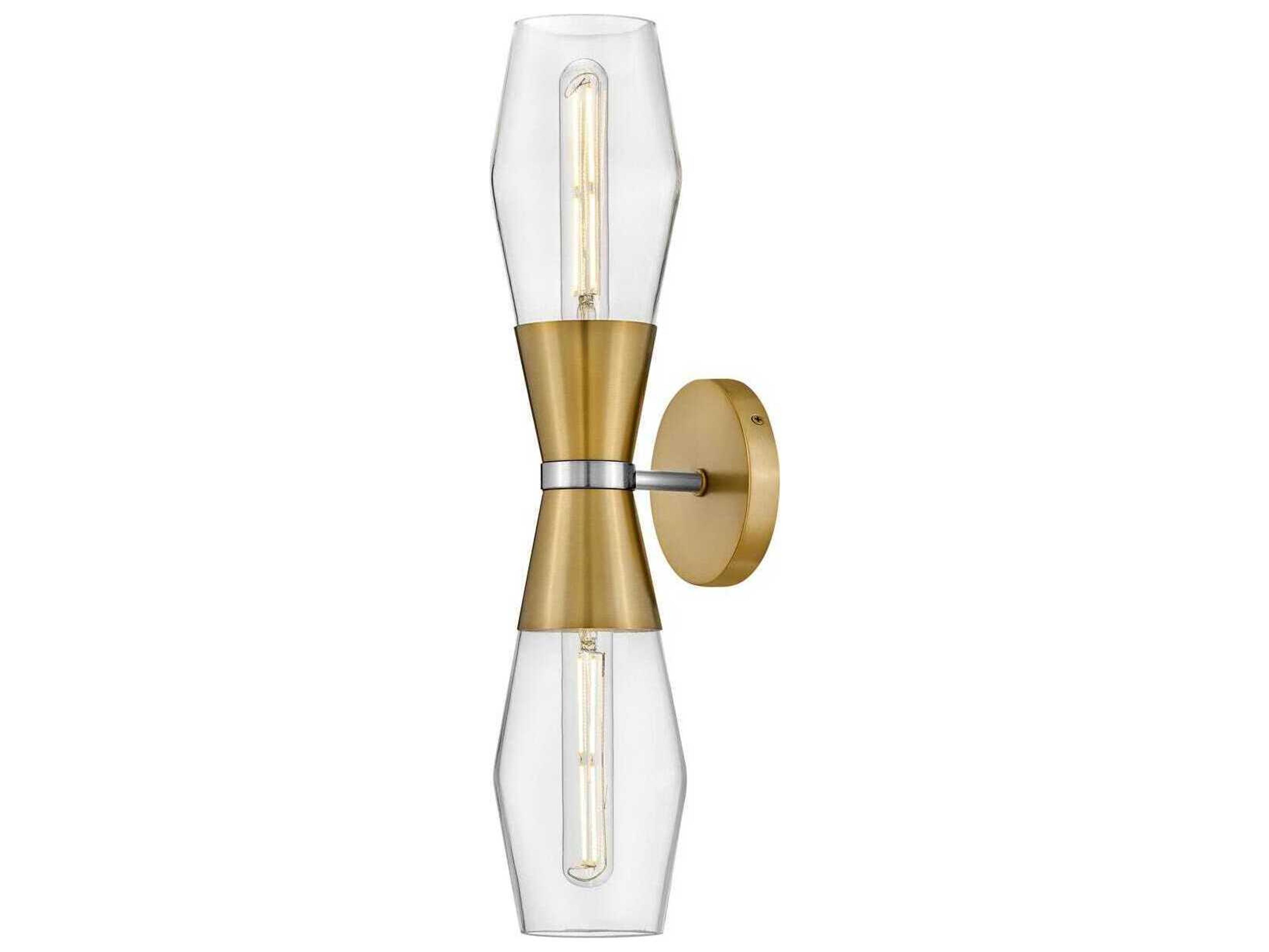 Lark Living Livie 2-Light Lacquered Brass Polished Nickel Vanity Light
