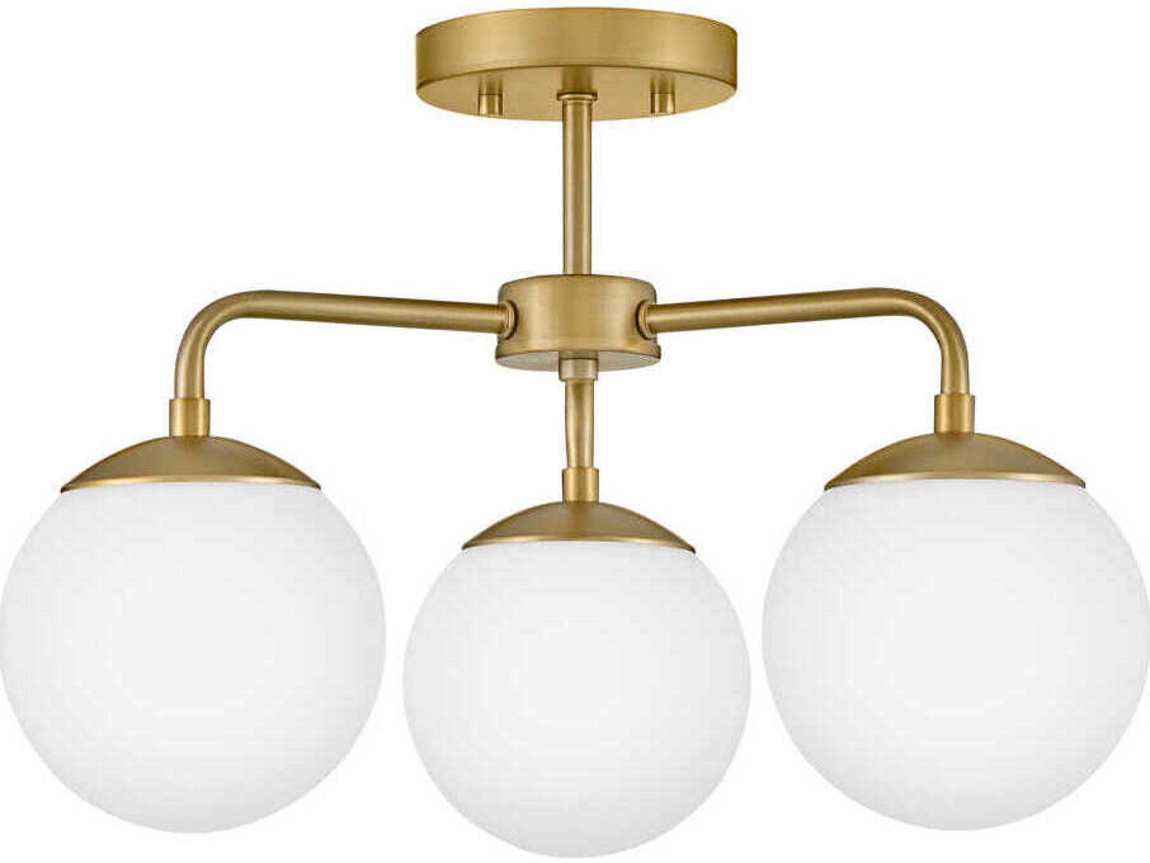 Lark Living Julep 3-Light Lacquered Brass Globe Semi Flush Mount
