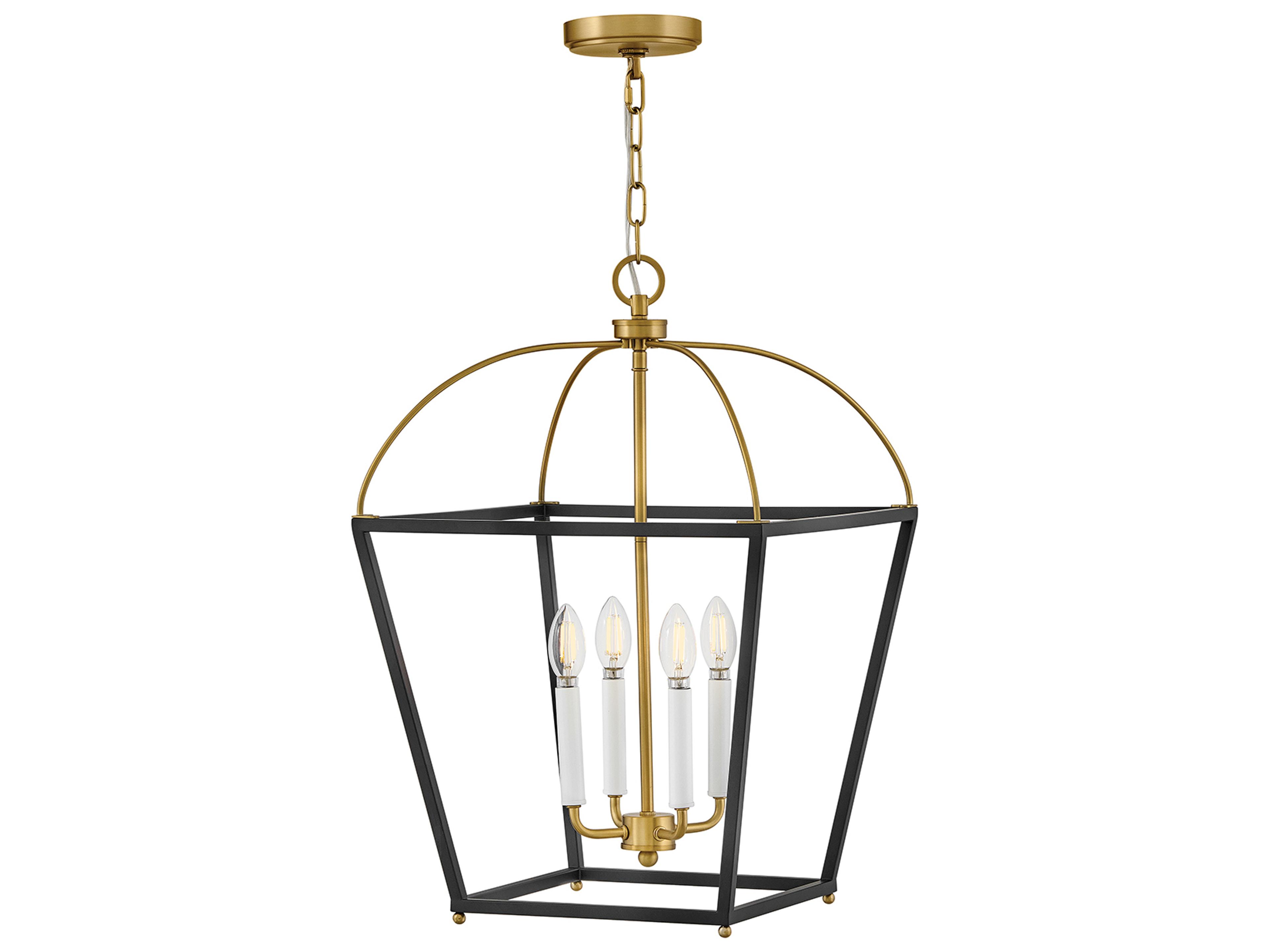 Lark Living Tate 4-Light Black Lacquered Brass Lantern Pendant