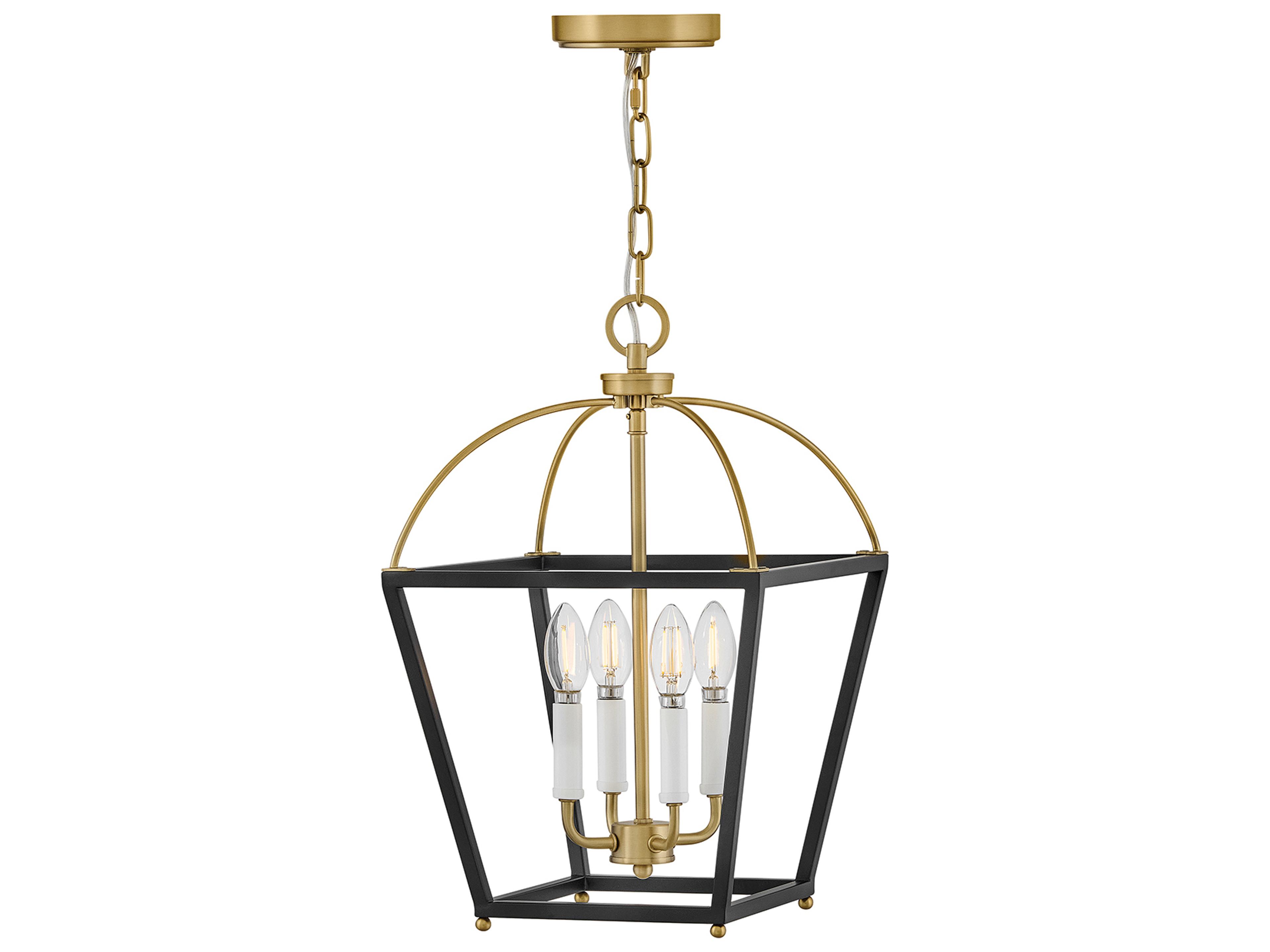 Lark Living Tate 4-Light Black Lacquered Brass Lantern Mini Pendant