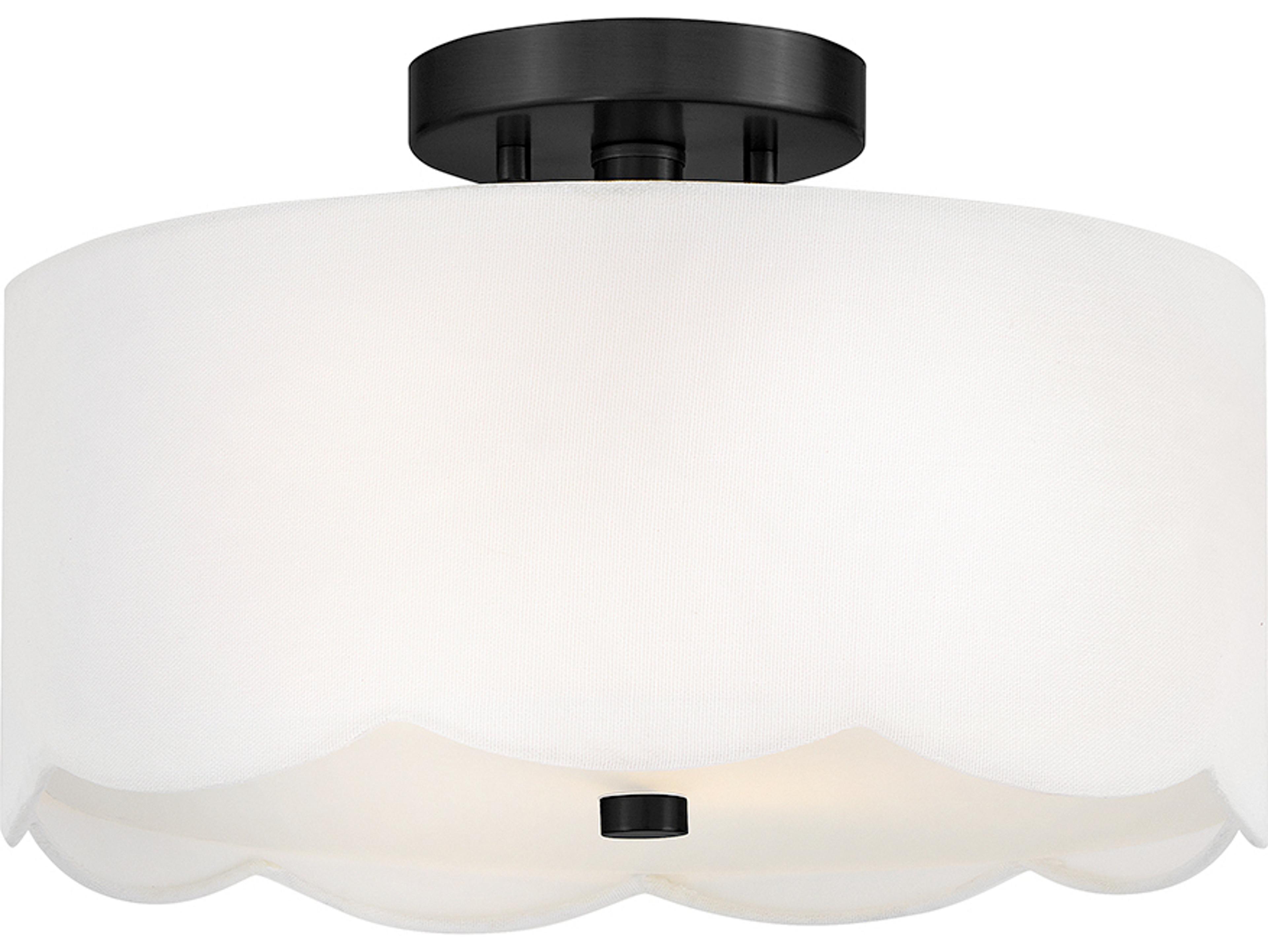 Lark Living Bliss 2-Light Black Drum Semi Flush Mount