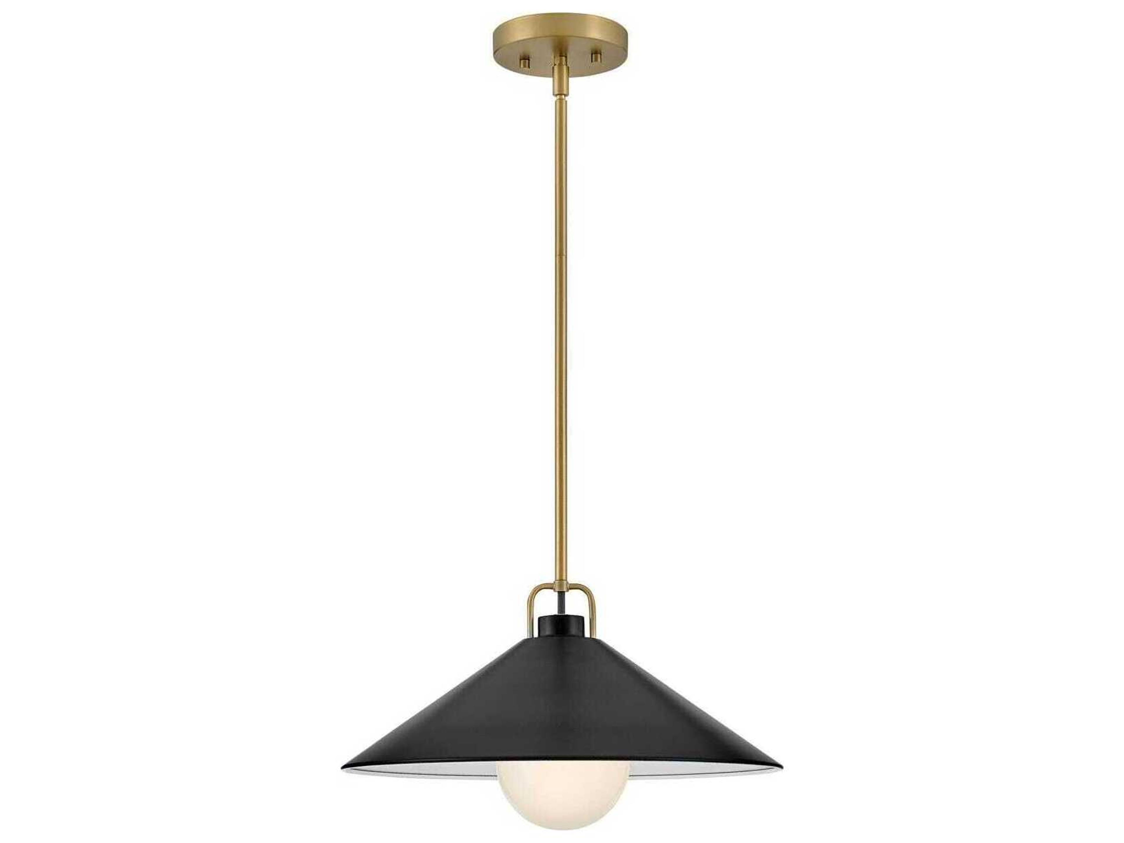 Lark Living Milo 1-Light Lacquered Brass Black Pendant