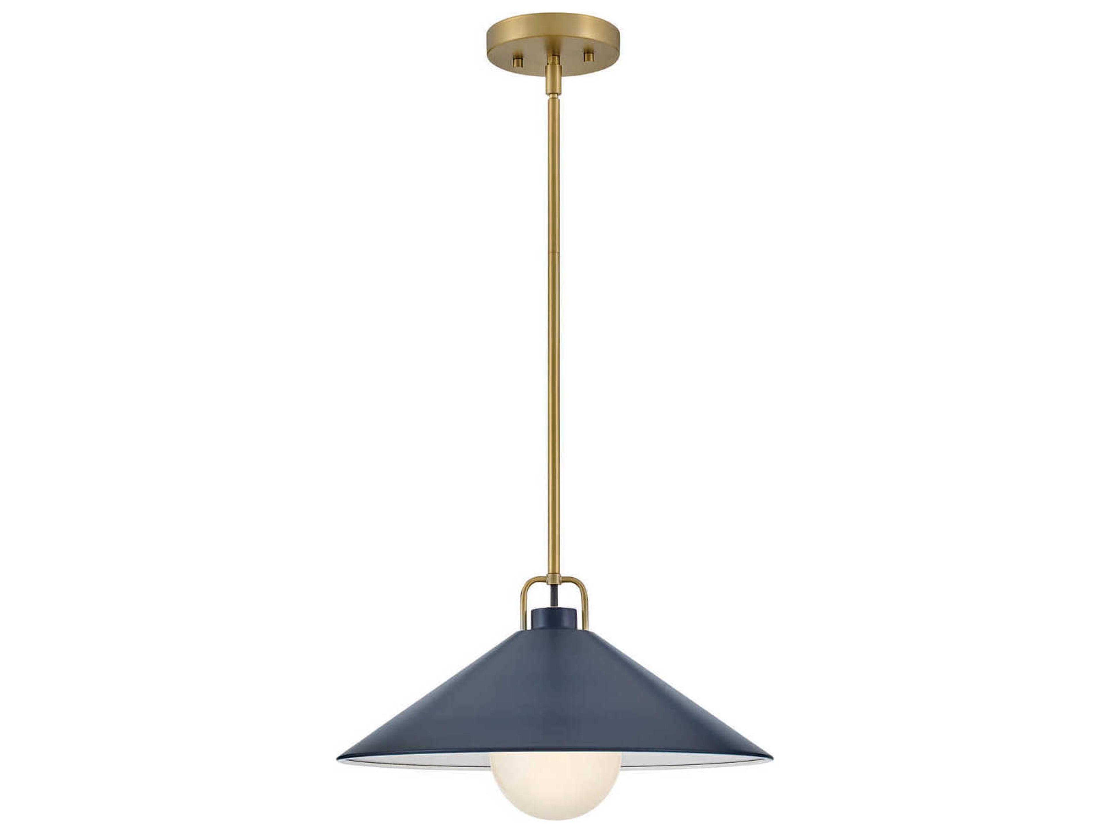 Lark Living Milo 1-Light Lacquered Brass Matte Navy Blue Pendant