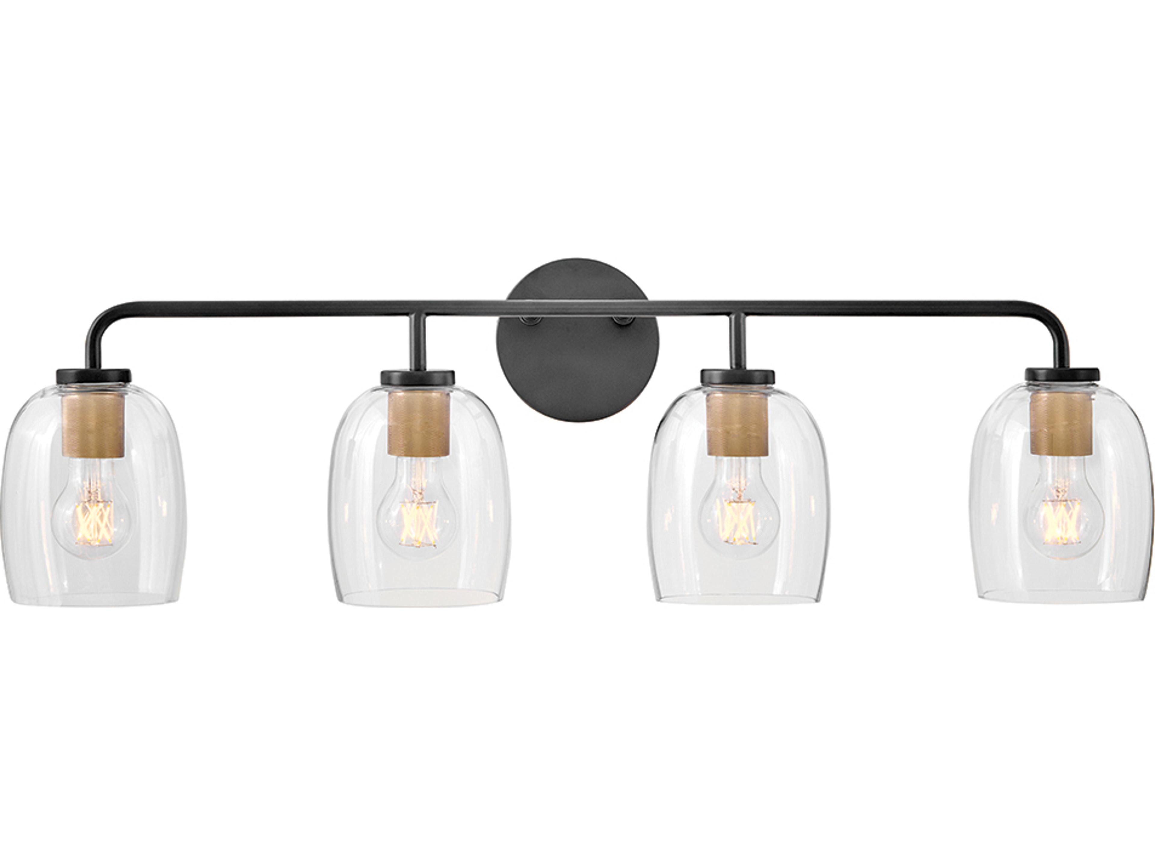 Lark Living Percy 4-Light Black Lacquered Brass Vanity Light