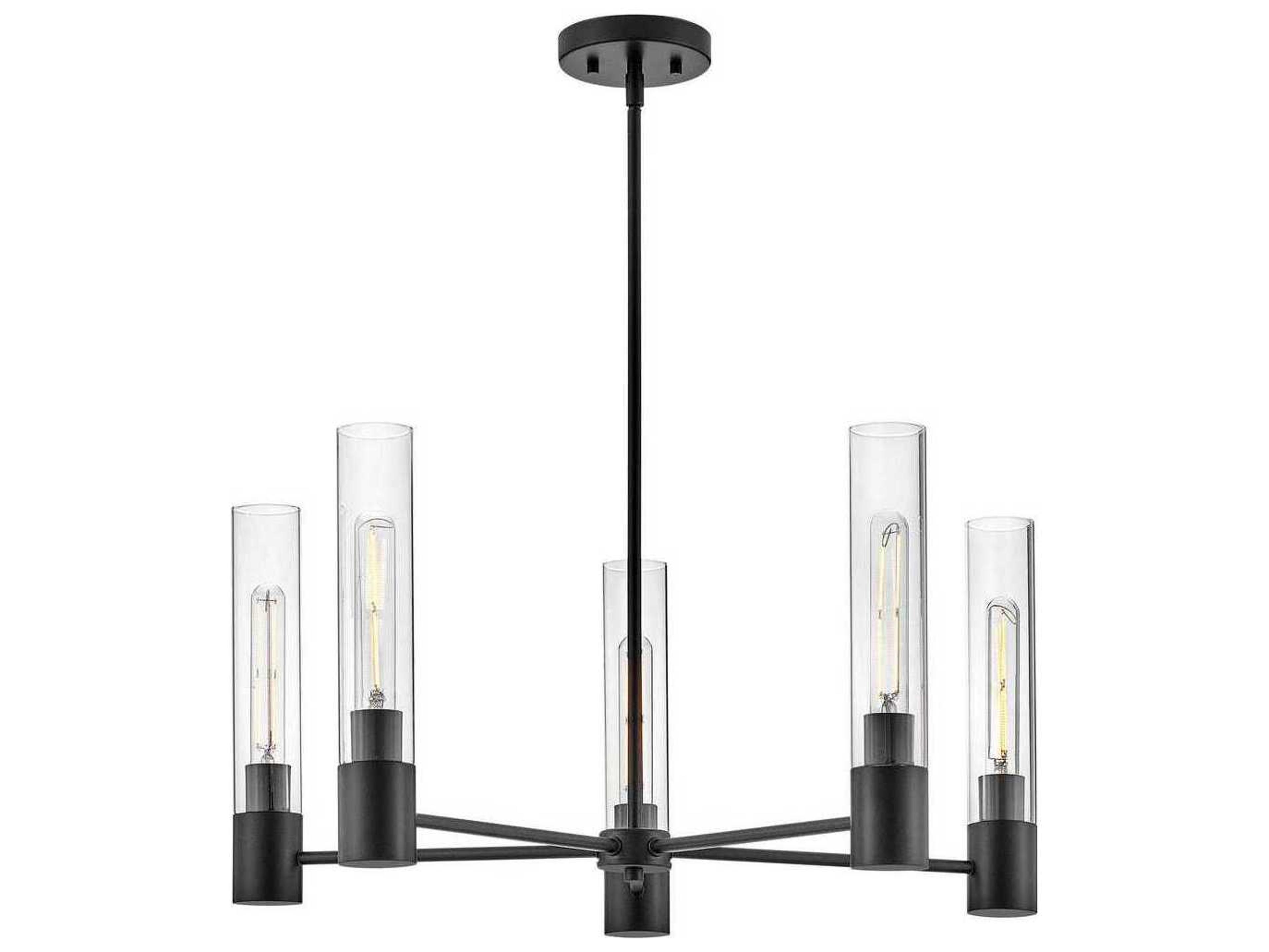 Lark Living Shea 5-Light Black Cylinder Chandelier