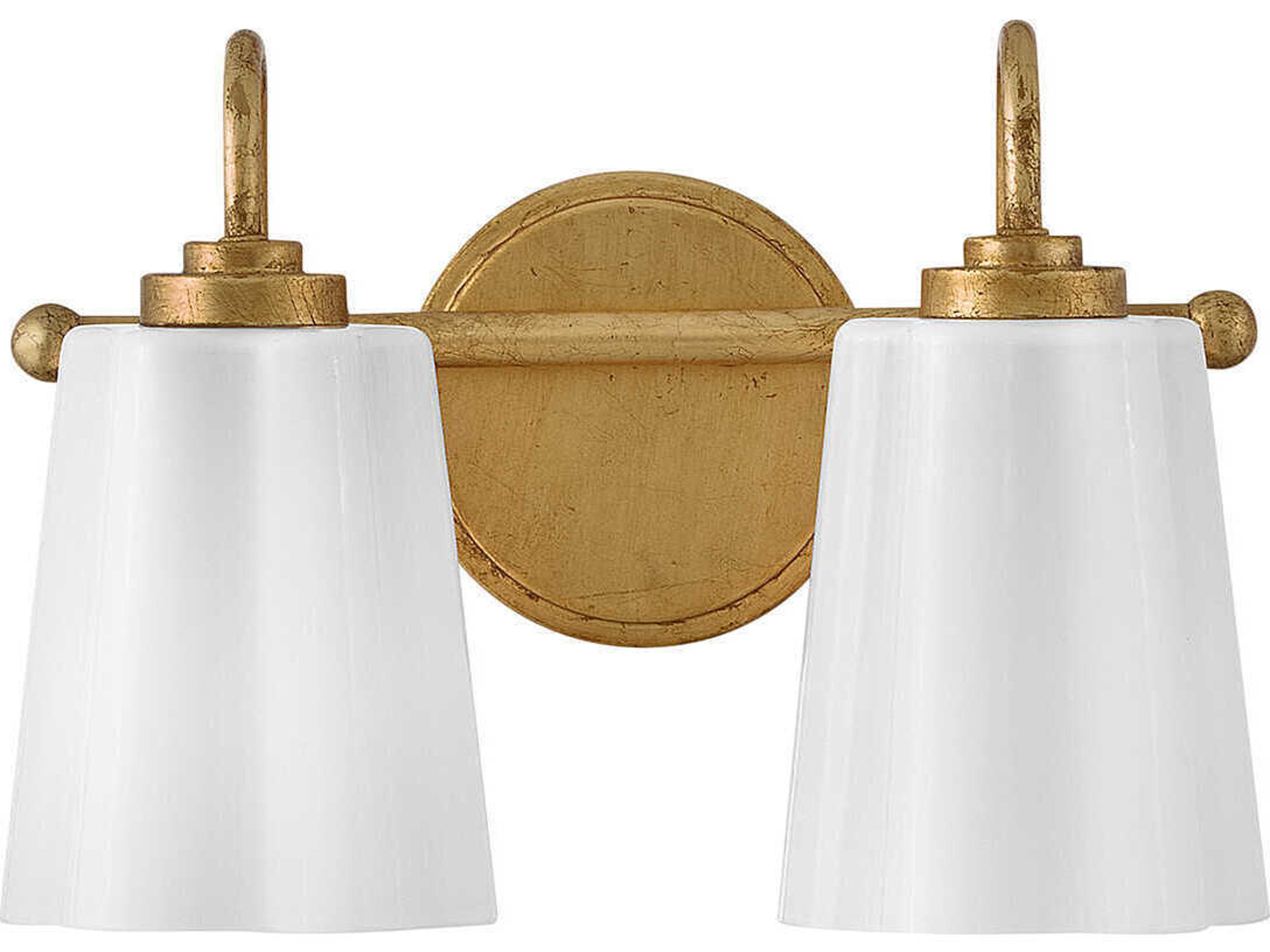 Honey 2-Light Distressed Brass Vanity Light