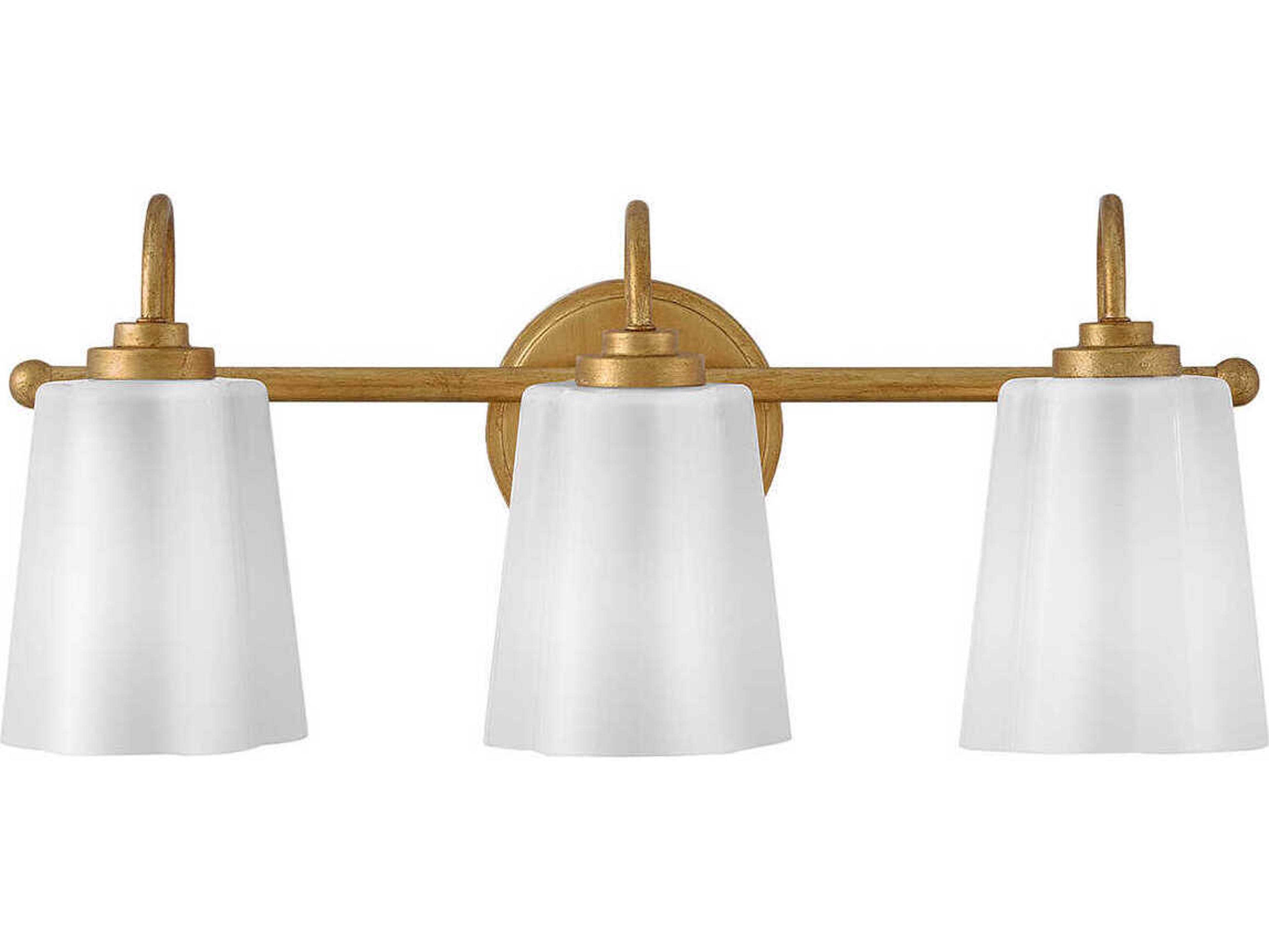 Honey 3-Light Distressed Brass Vanity Light