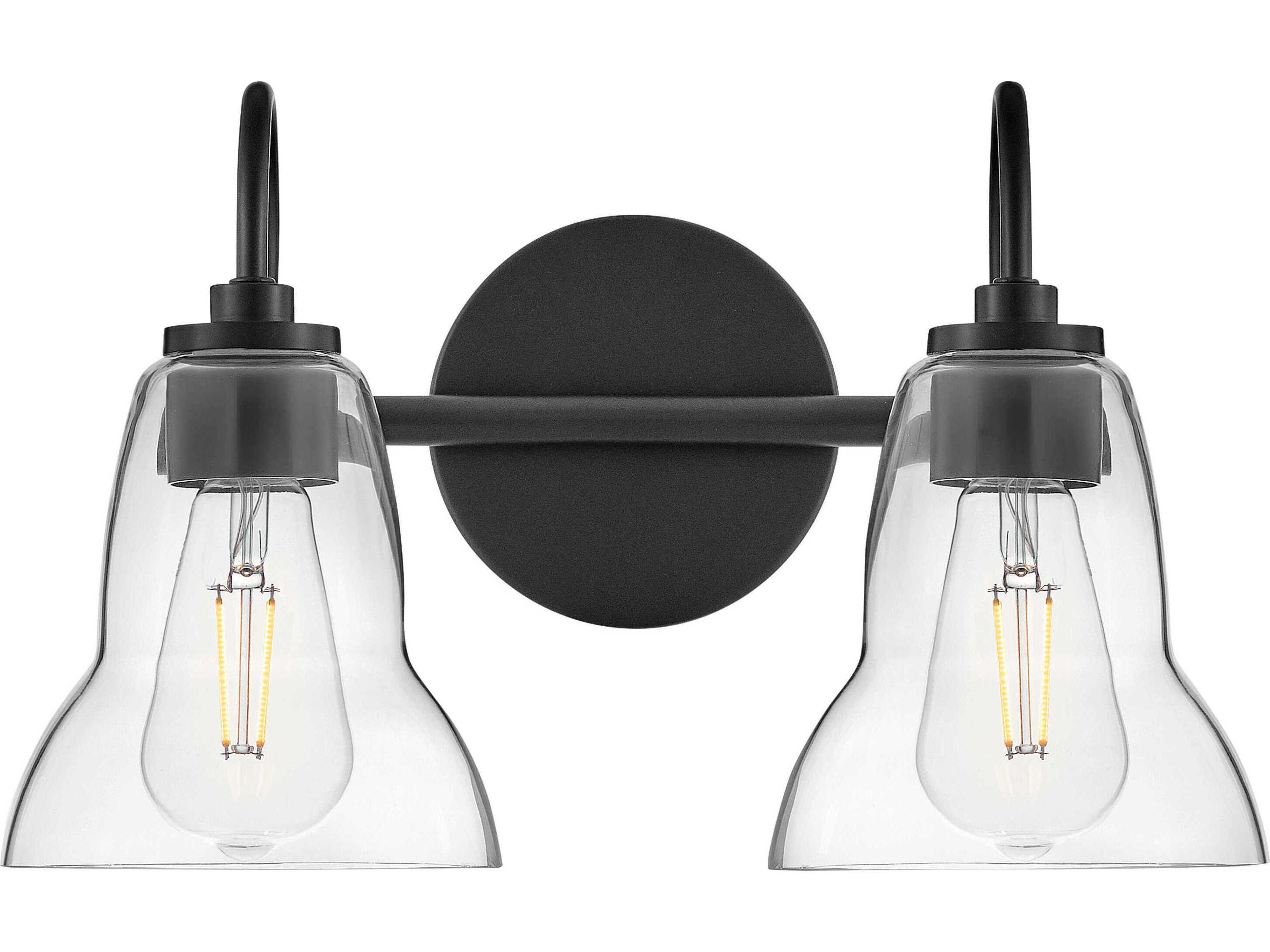 Vera 2-Light Black Vanity Light
