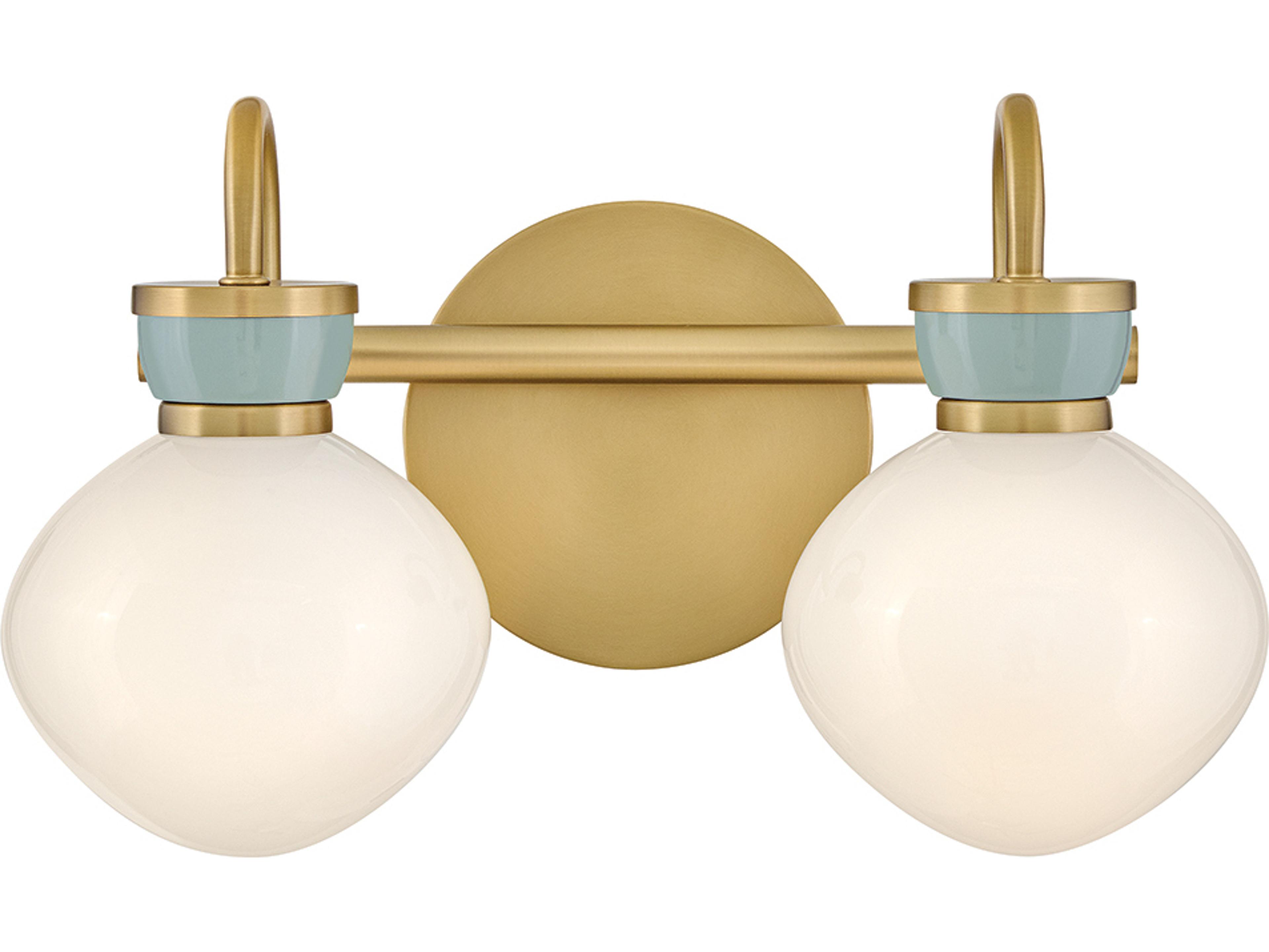 Lark Living Lucy 2-Light Lacquered Brass Seafoam Vanity Light