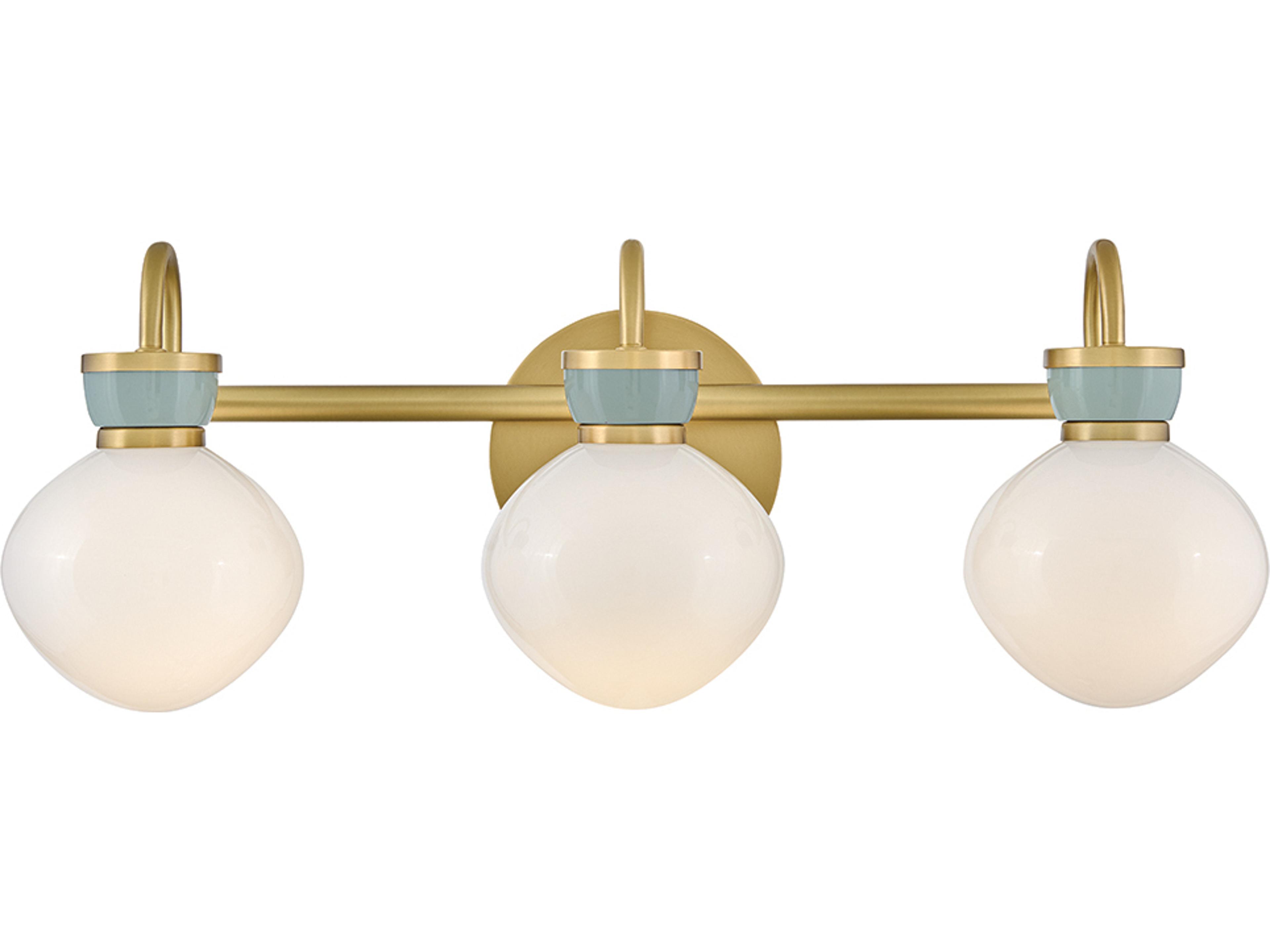 Lucy 3-Light Lacquered Brass Seafoam Vanity Light