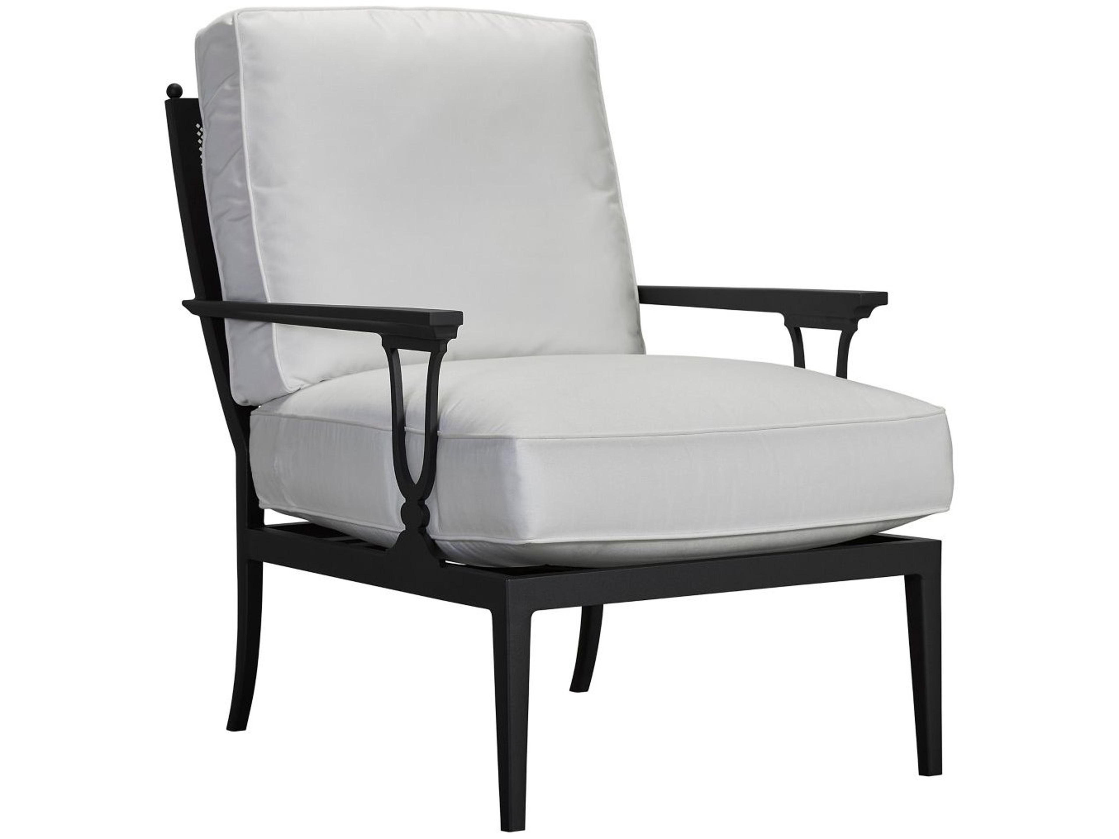 Lane Venture Winterthur Obsidian Black Aluminum Outdoor Lounge Chair X Back