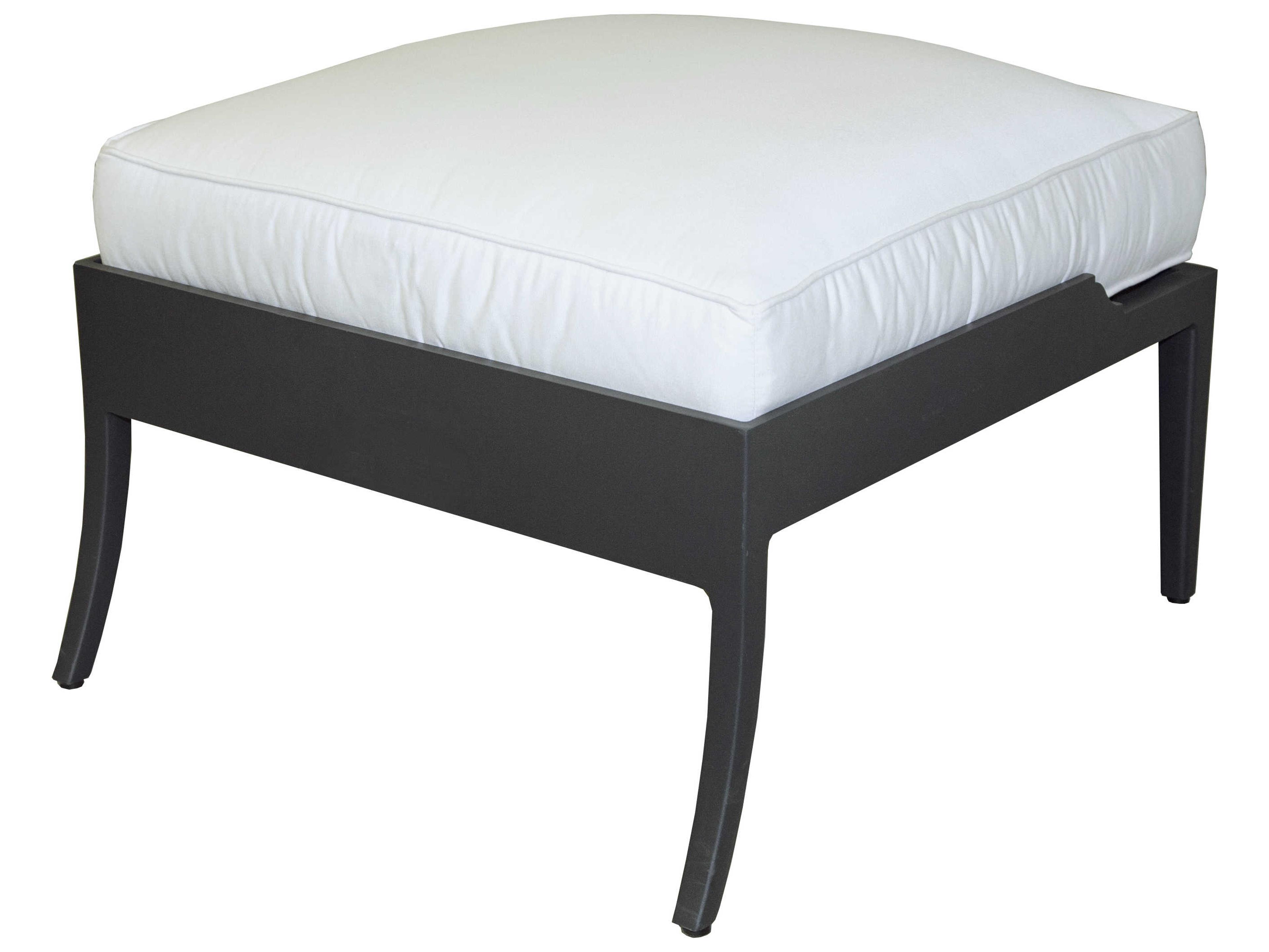 Lane Venture Winterthur Obsidian Black Aluminum Outdoor Patio Ottoman