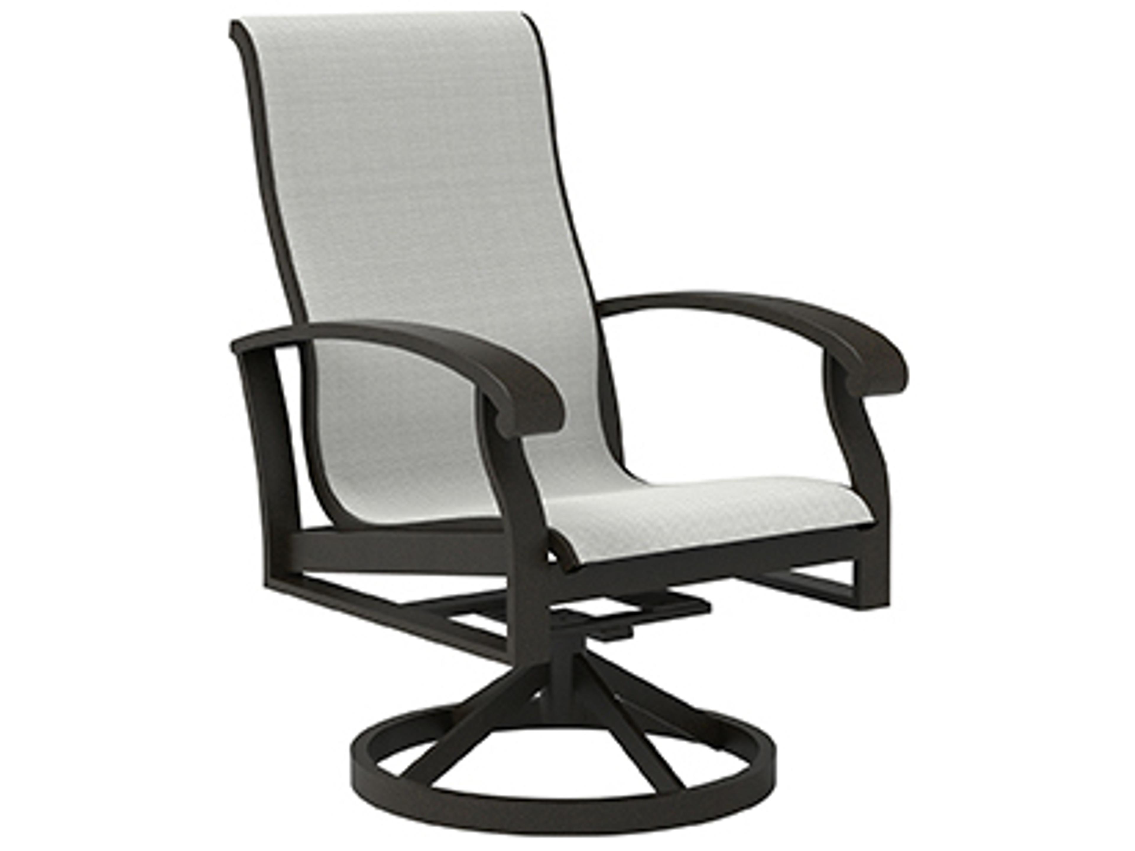 Lane Venture Smith Lake Sling Aluminum Swivel High Back Outdoor Dining Arm Chair