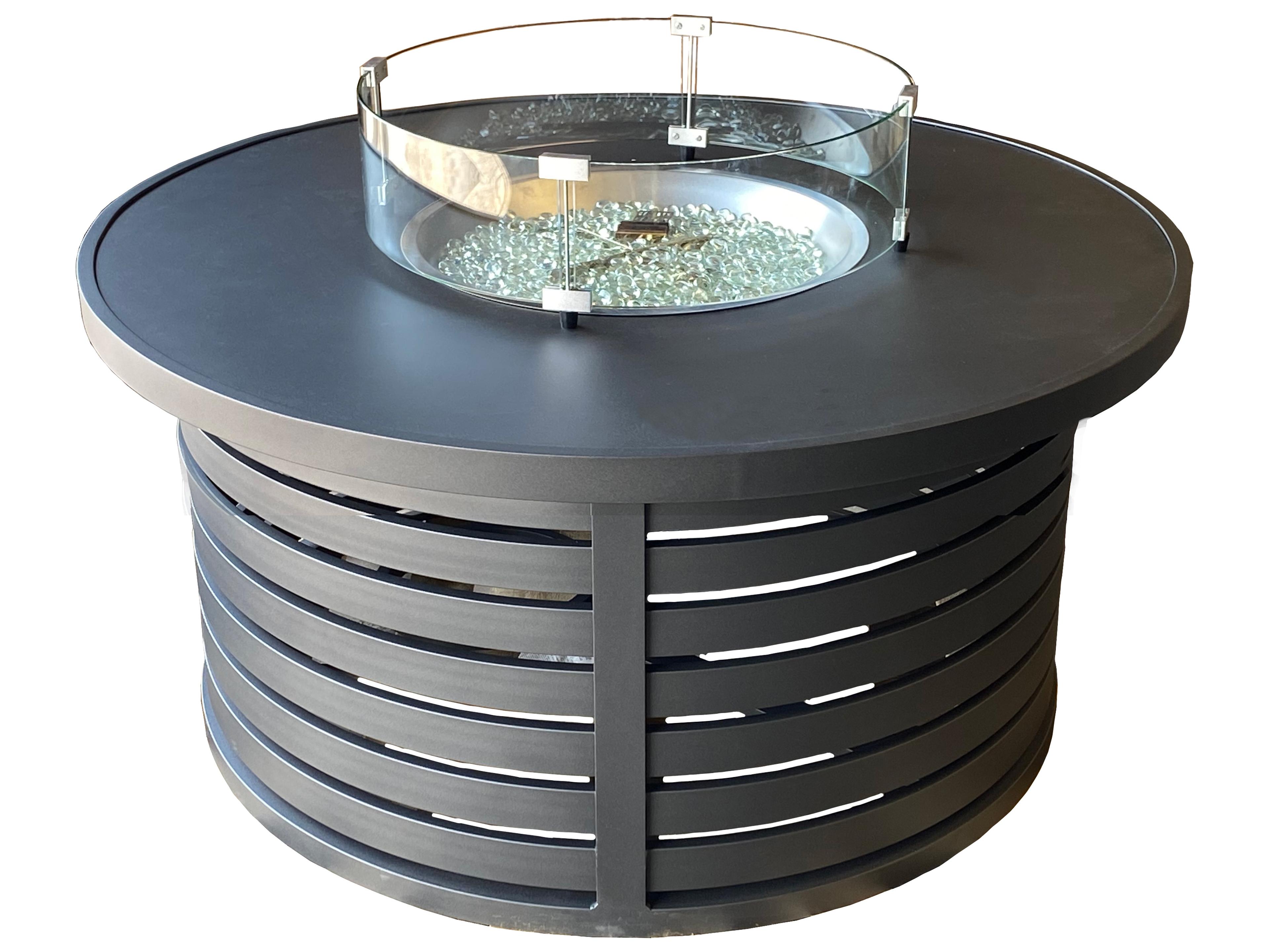 Lane Venture Contempo Aluminum Round Patio Fire Pit Table