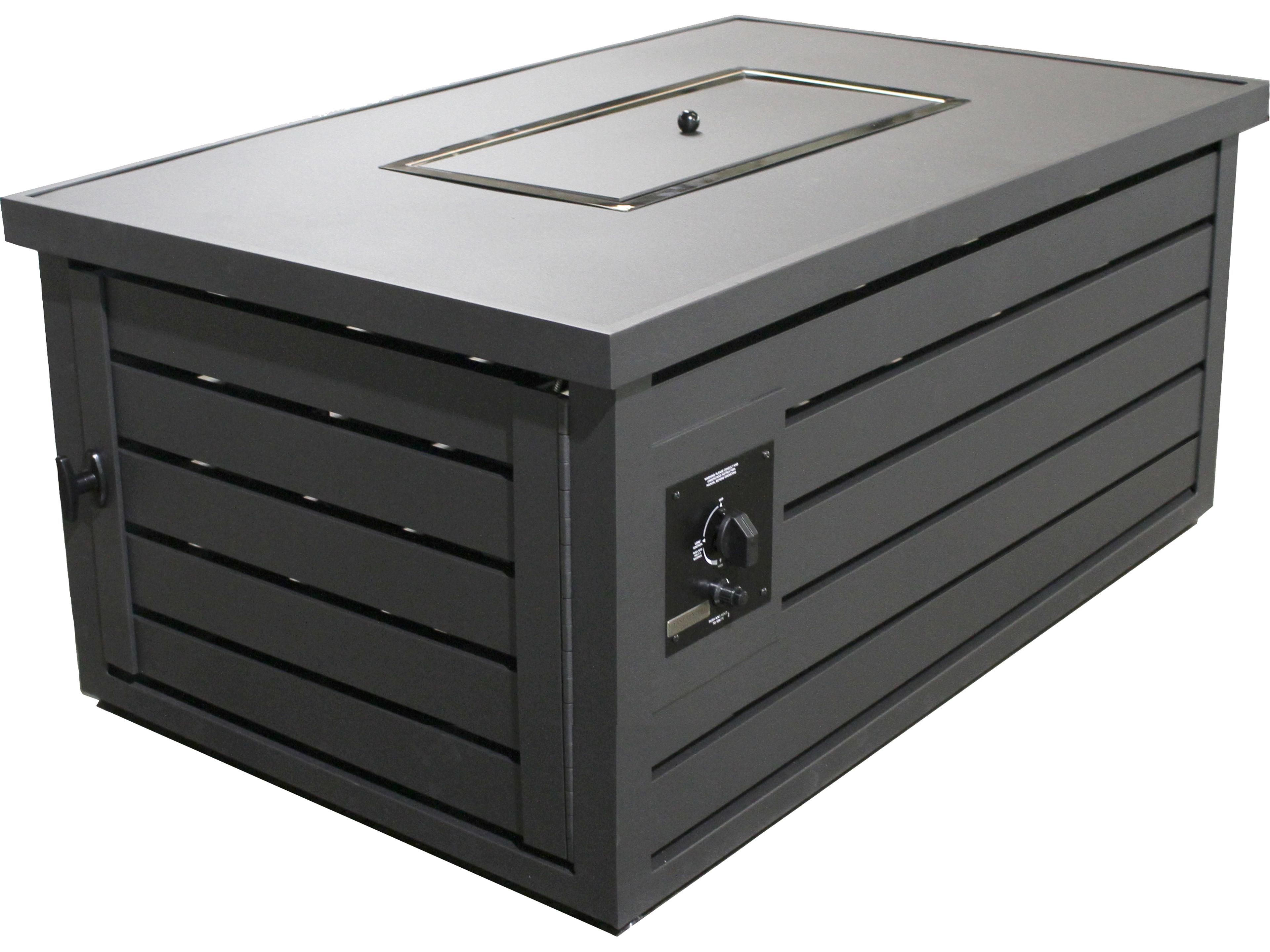 Lane Venture Contempo Aluminum Rectangular Outdoor Fire Pit Table