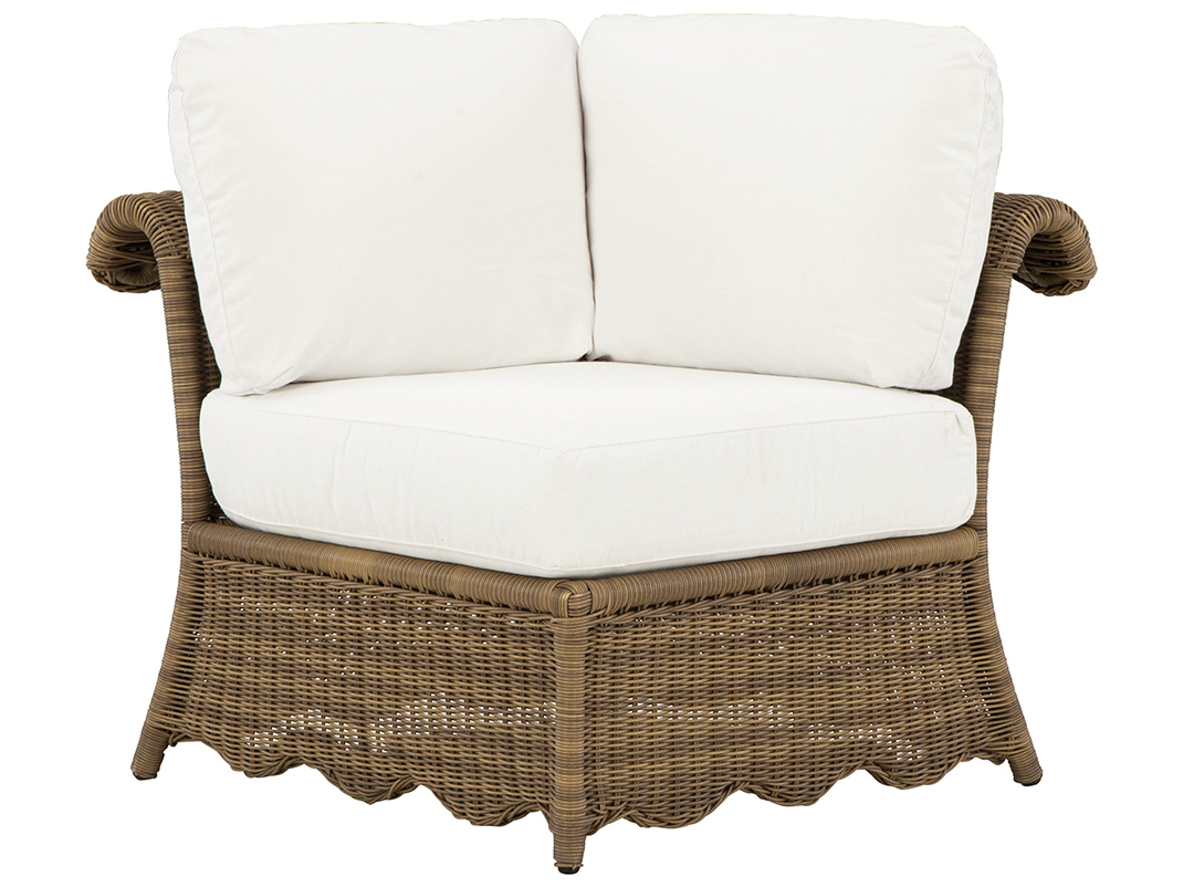 Cleary by Celerie Kemble Wicker Corner Outdoor Lounge Chair