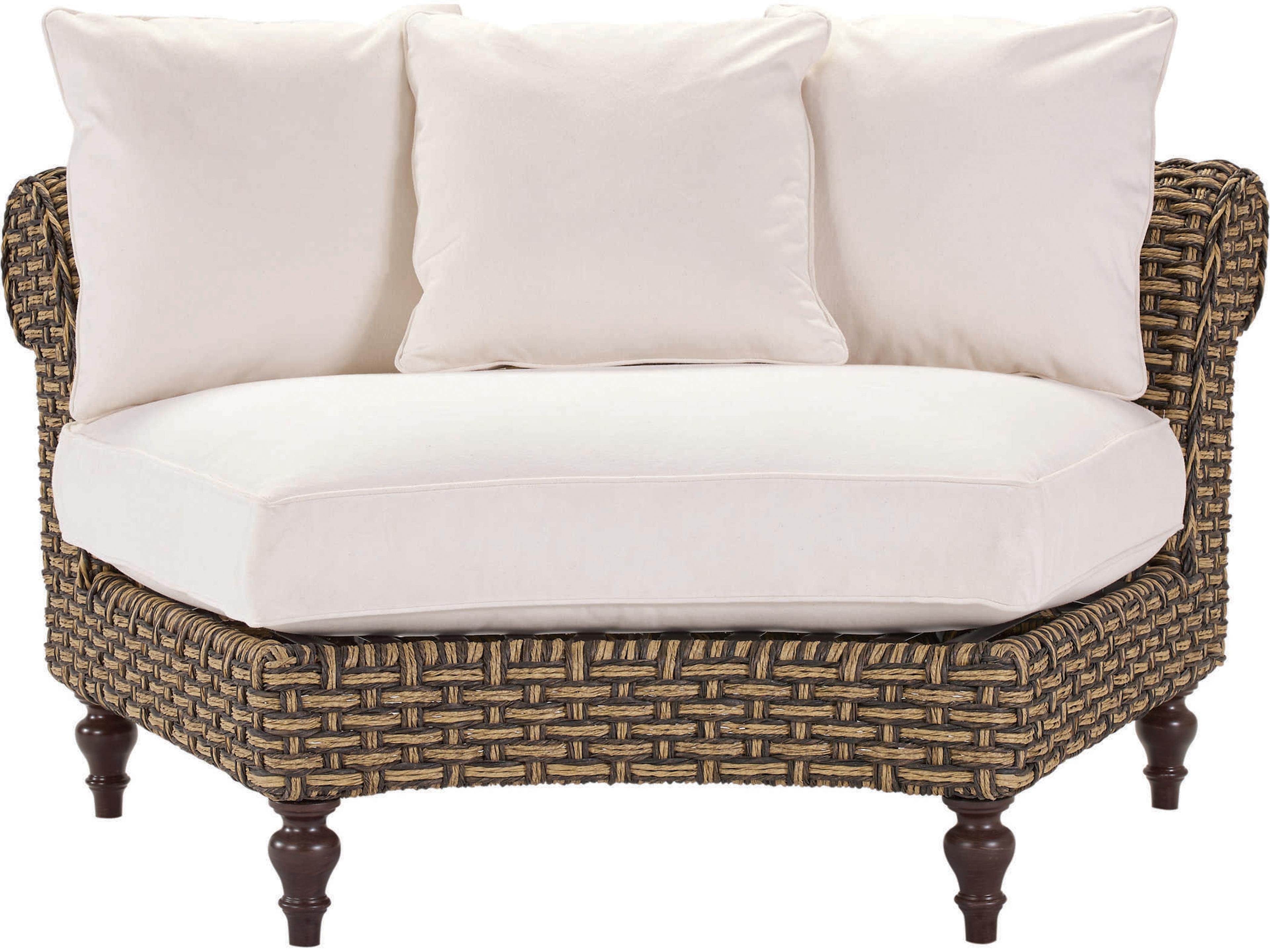 Lane Venture Hemingway Rich Tobacco Wicker Chesterfield Crescent Wedge Chair