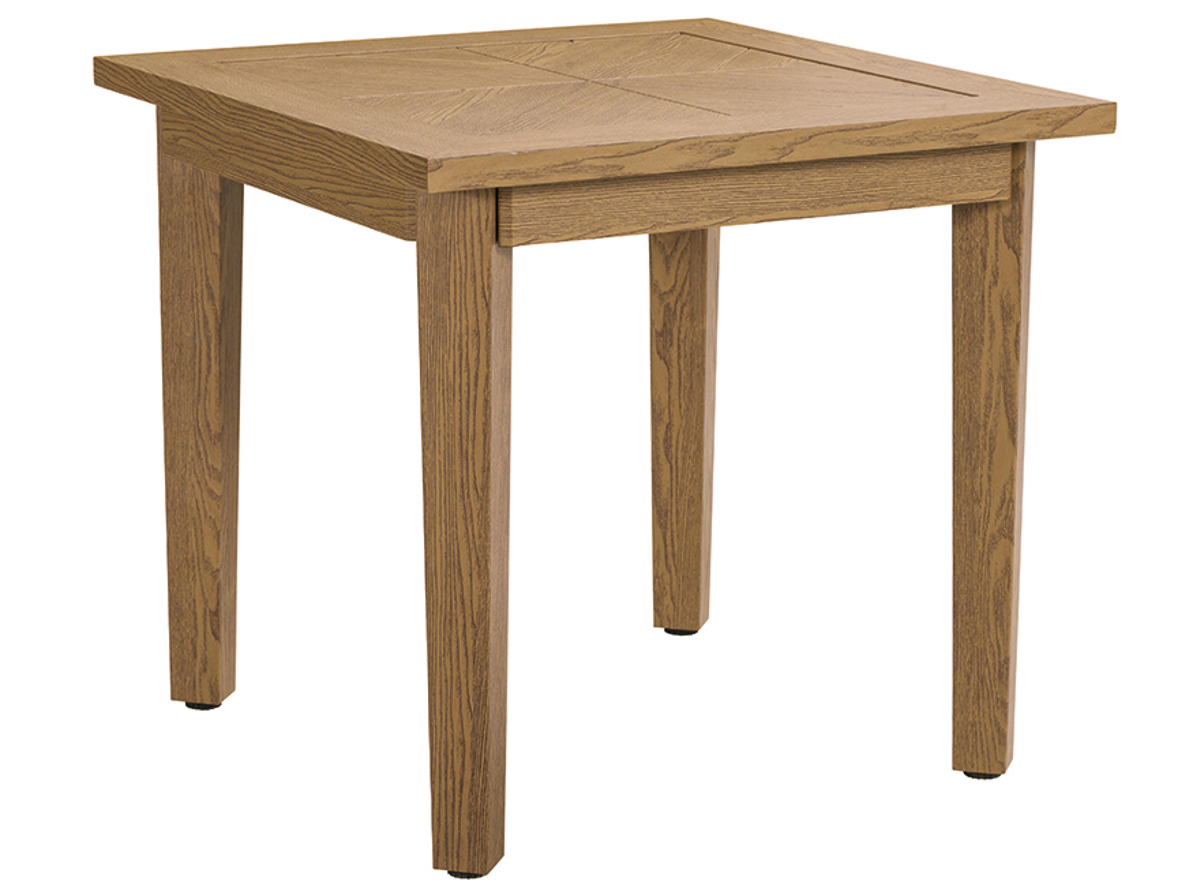 Hemmingway Resort Honey Oak Aluminum Square Outdoor Patio End Table