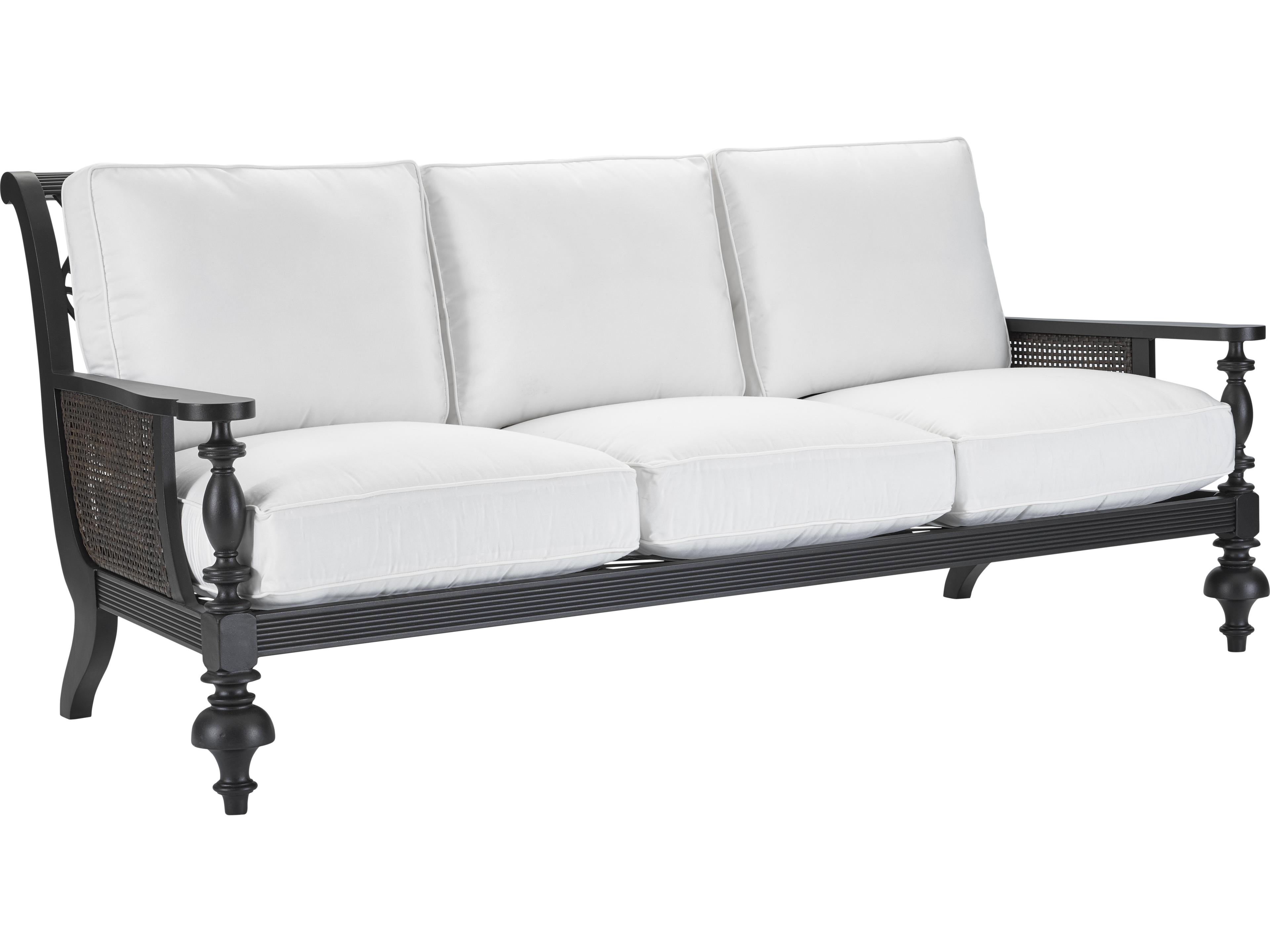 Lane Venture Hemingway Plantation Black Truffle Cast Aluminum Outdoor Sofa