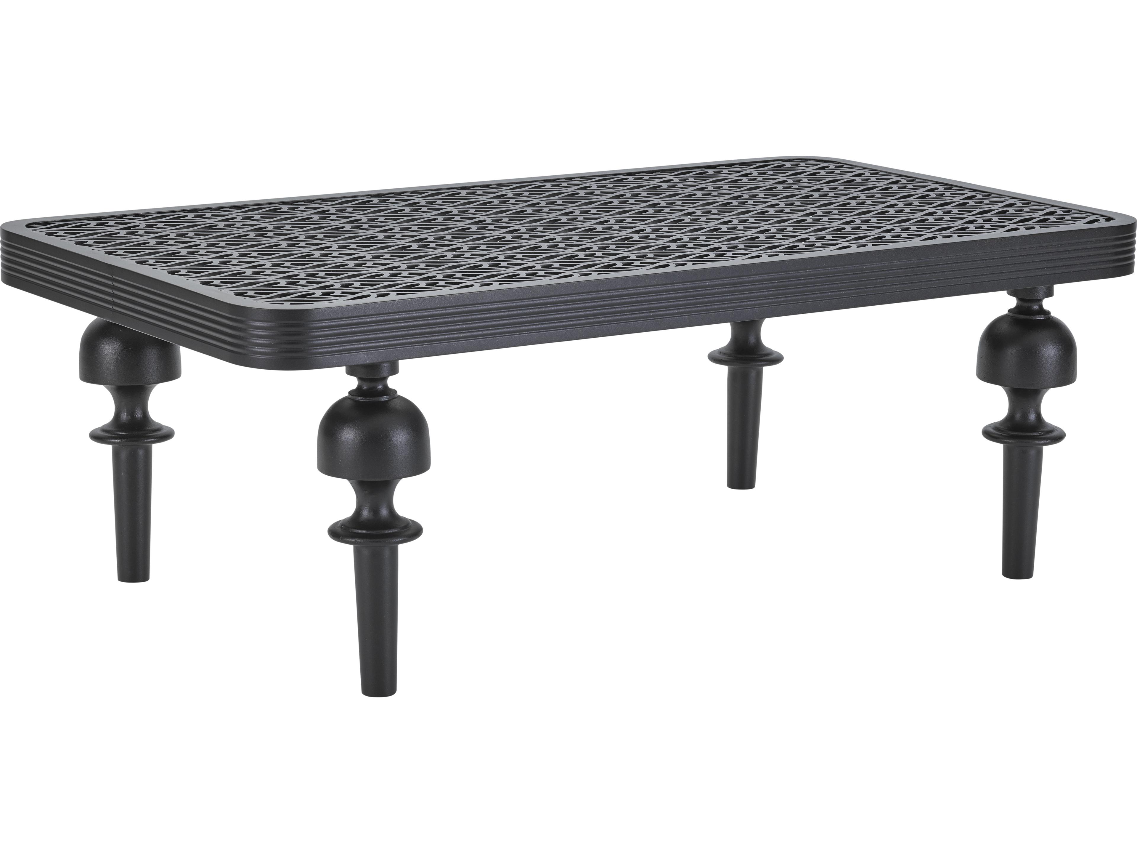 Lane Venture Hemingway Plantation Black Truffle Cast Aluminum Rectangular Outdoor Coffee Table