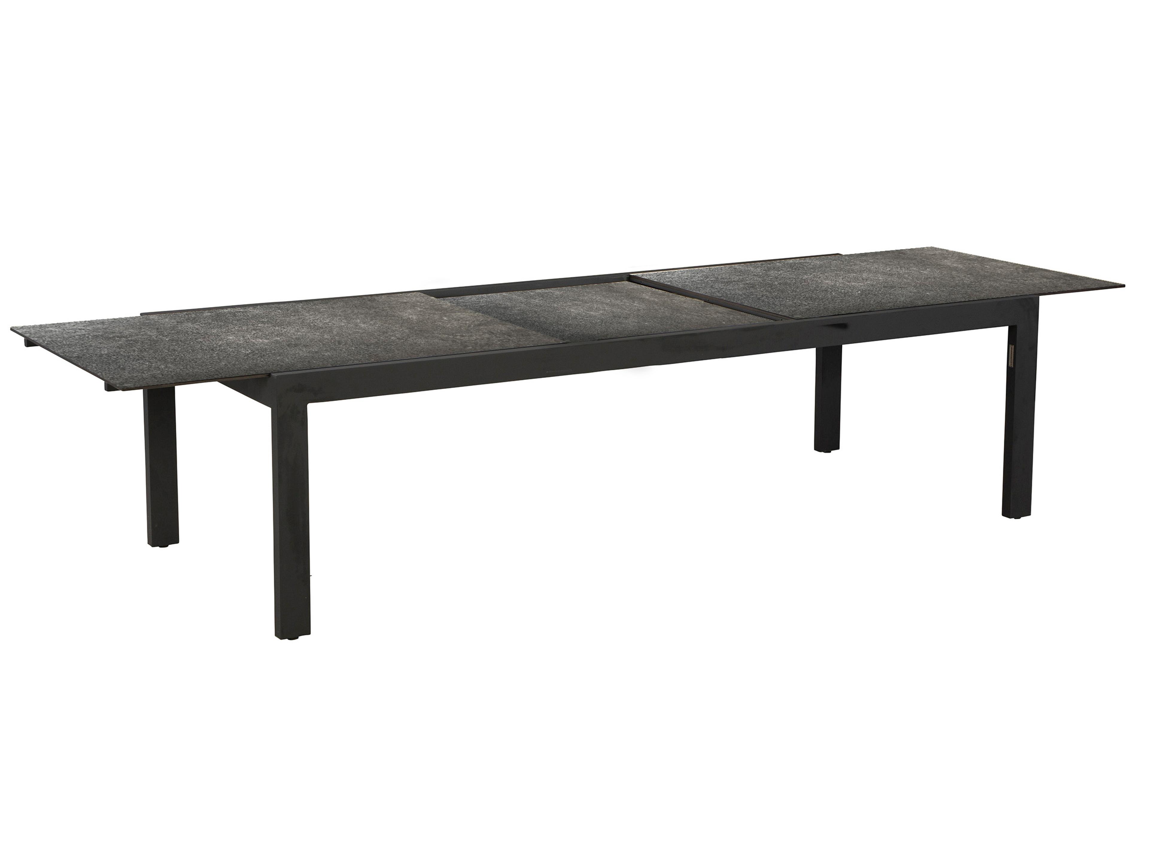 Lane Venture Palisades Aluminum Rectangular Faux Stone Top Extendable Outdoor Patio Dining Table