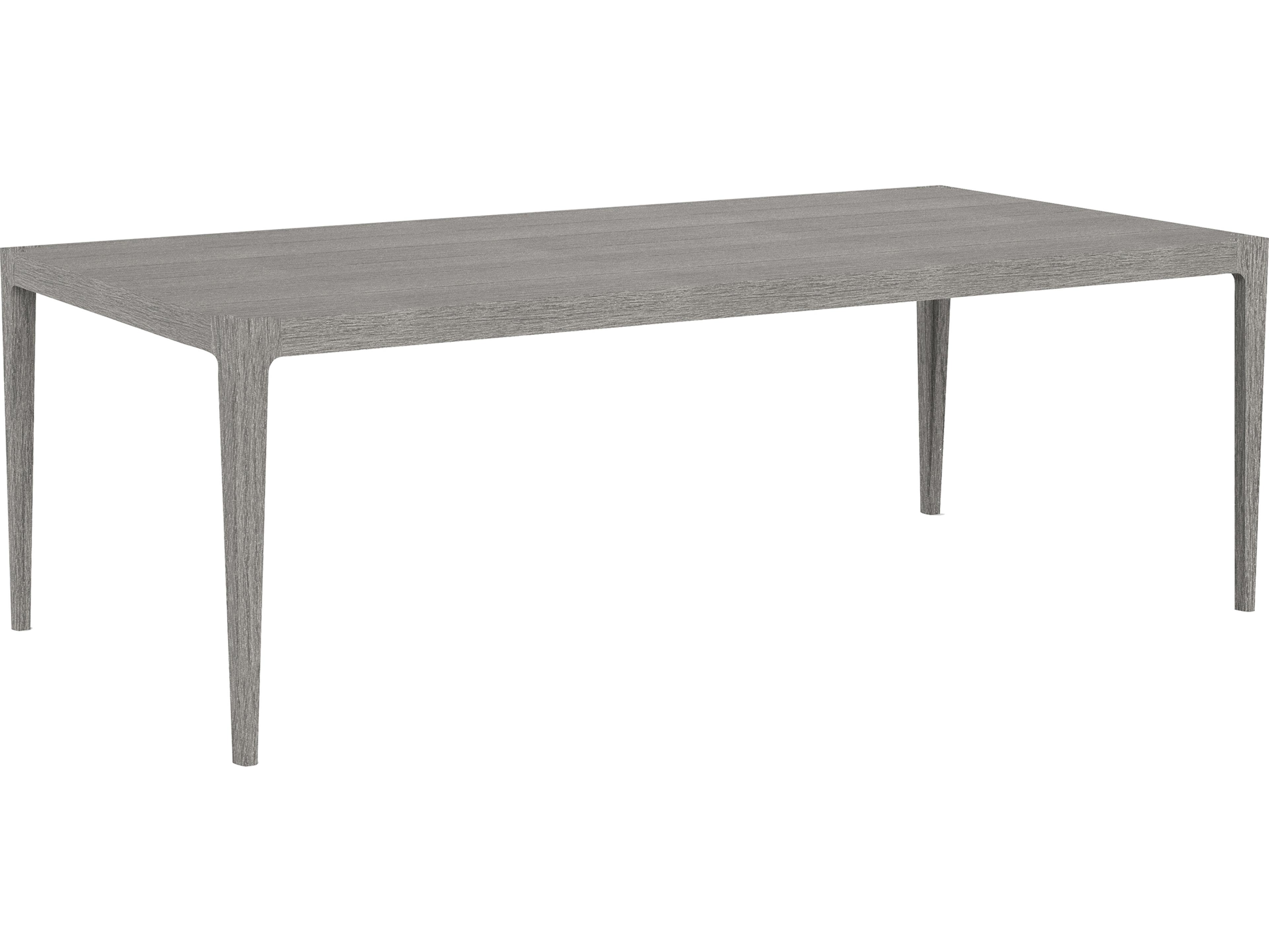 Lane Venture Avila Teak Paloma Grey Rectangular Outdoor Patio Dining Table with Umbrella Hole