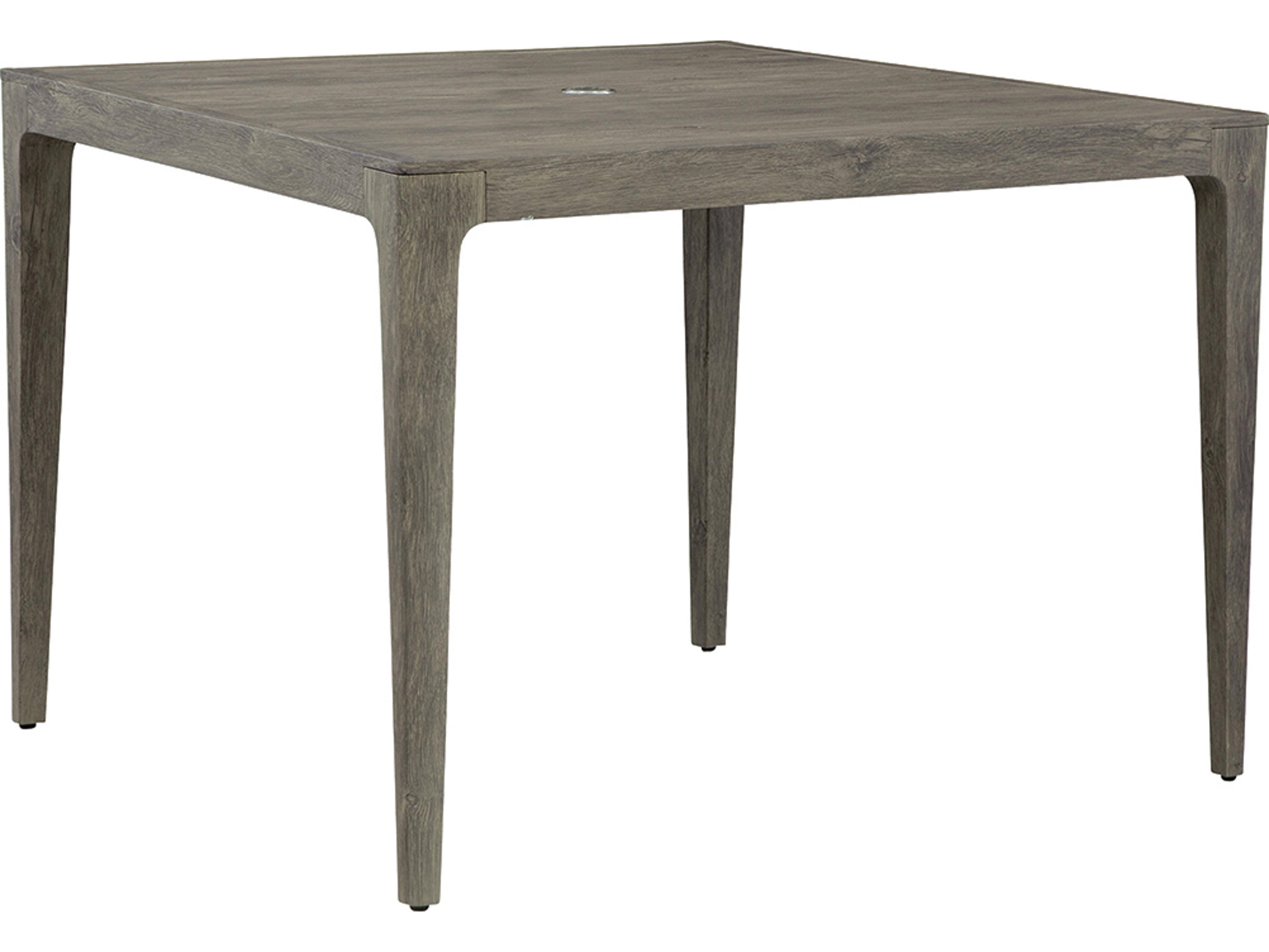 Lane Venture Lenox Hill Wicker Square Patio Dining Table with Umbrella Hole