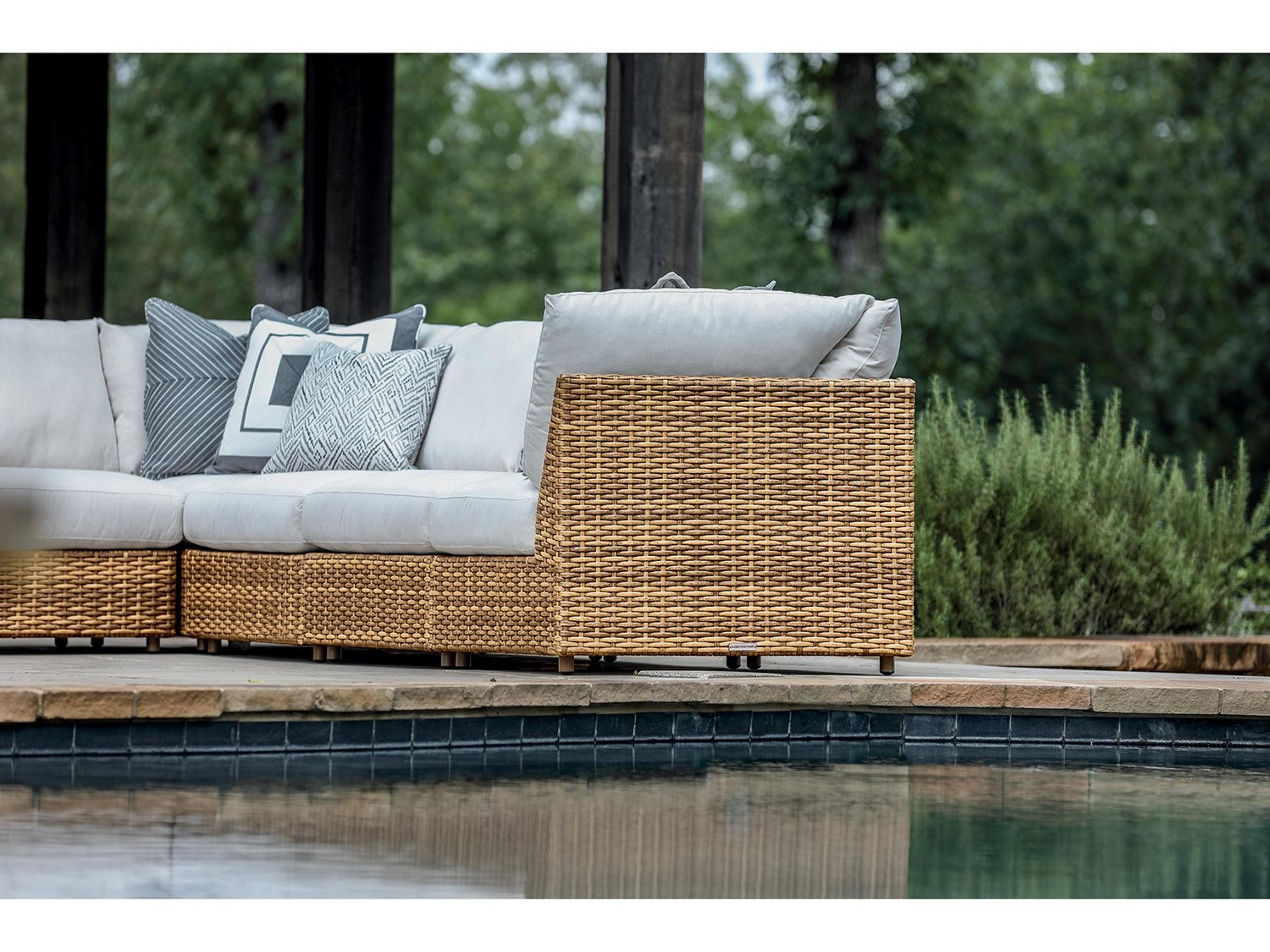 Lane Venture Campbell Barley Wicker Sectional Outdoor Lounge Set
