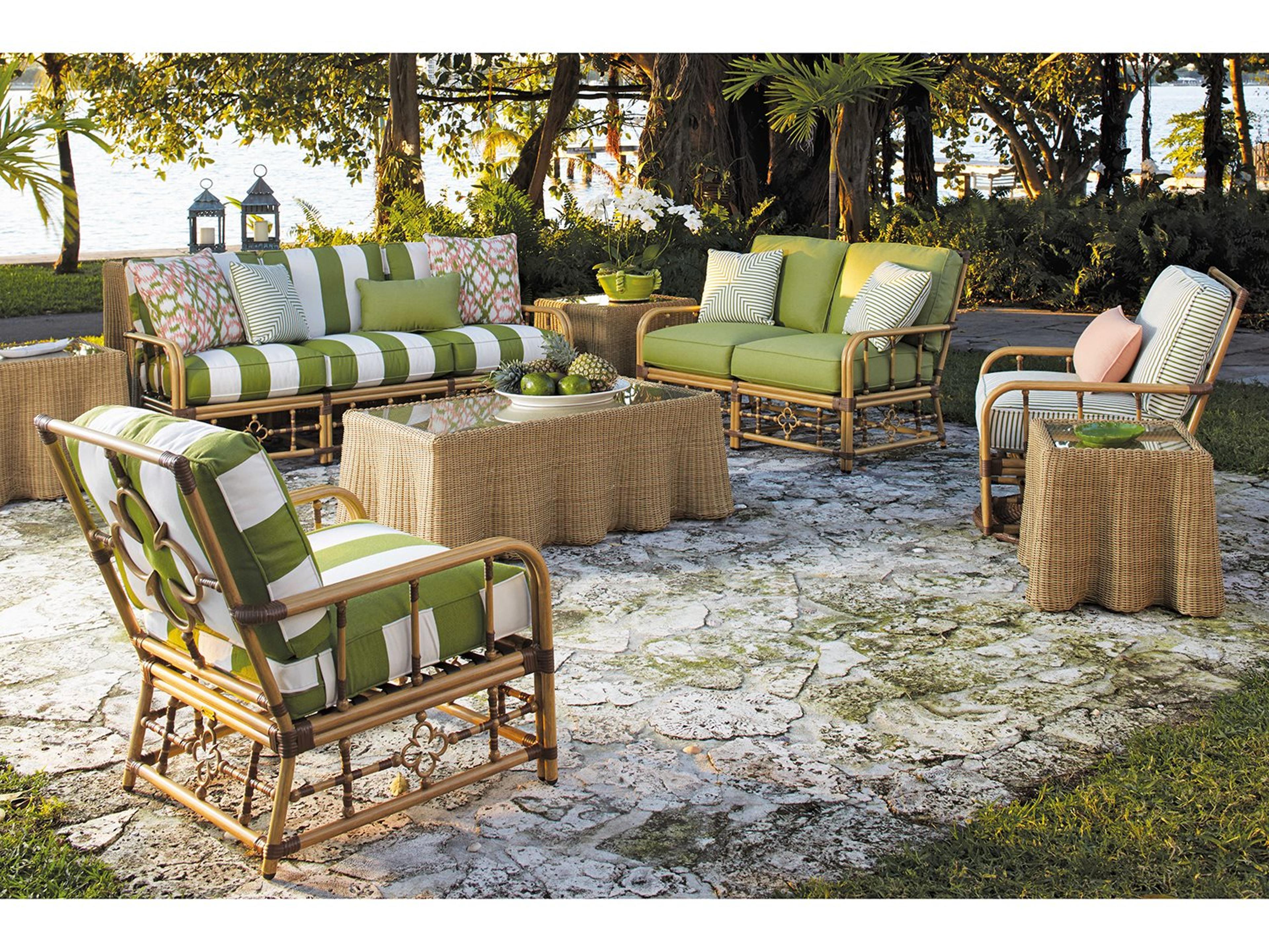 Lane Venture Mimi By Celerie Kemble Raffia Aluminum Outdoor Lounge Set