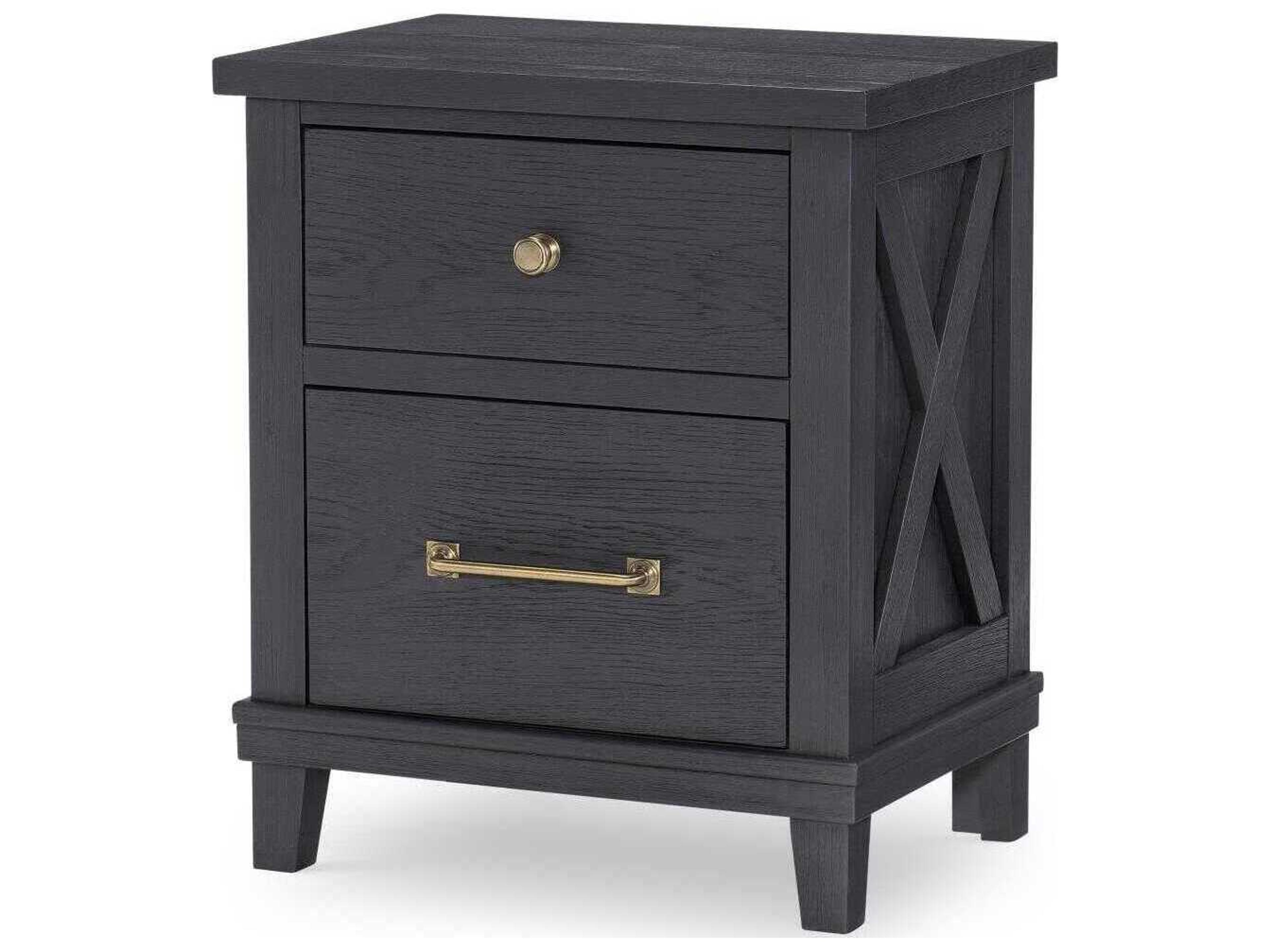 Legacy Classic Flatiron 2-Drawers Black Hardwood Nightstand