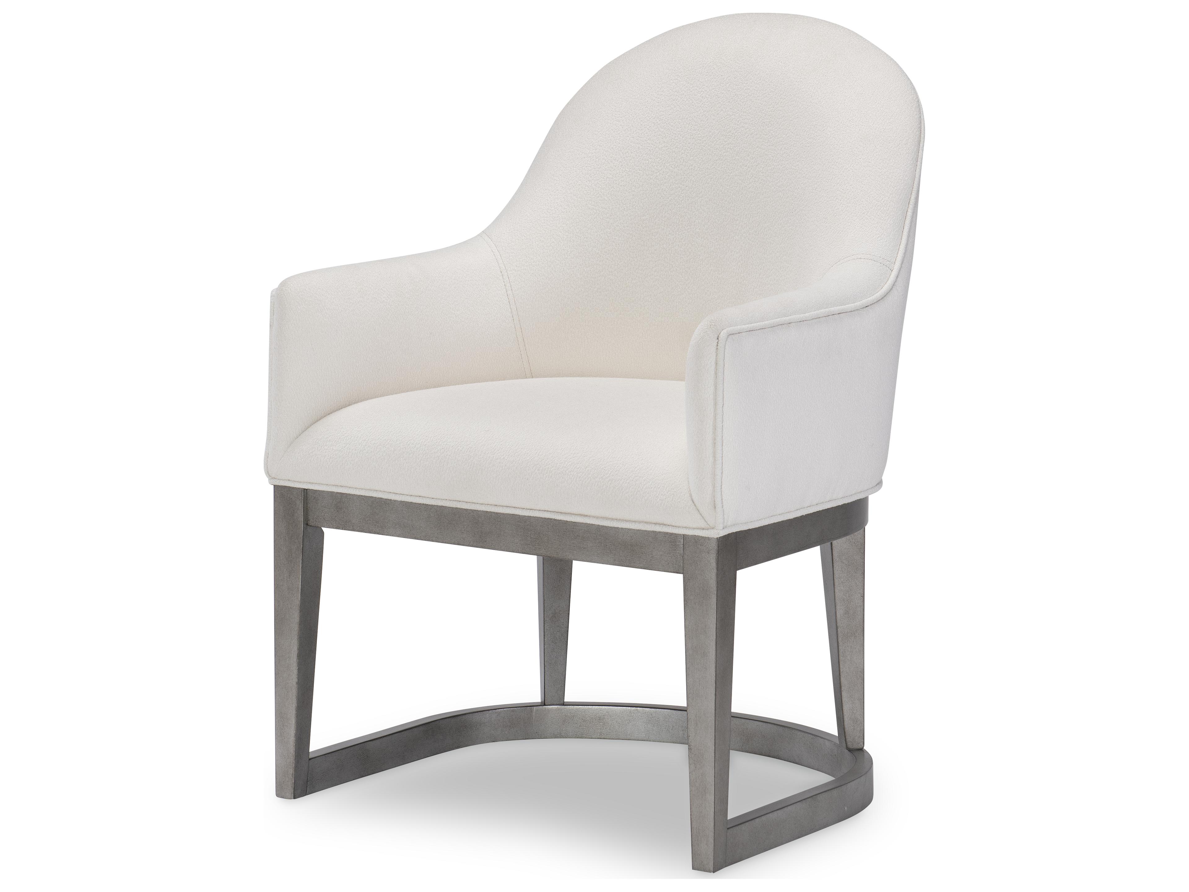 Legacy Classic Terra Luna Pine Wood Gray Upholstered Arm Dining Chair