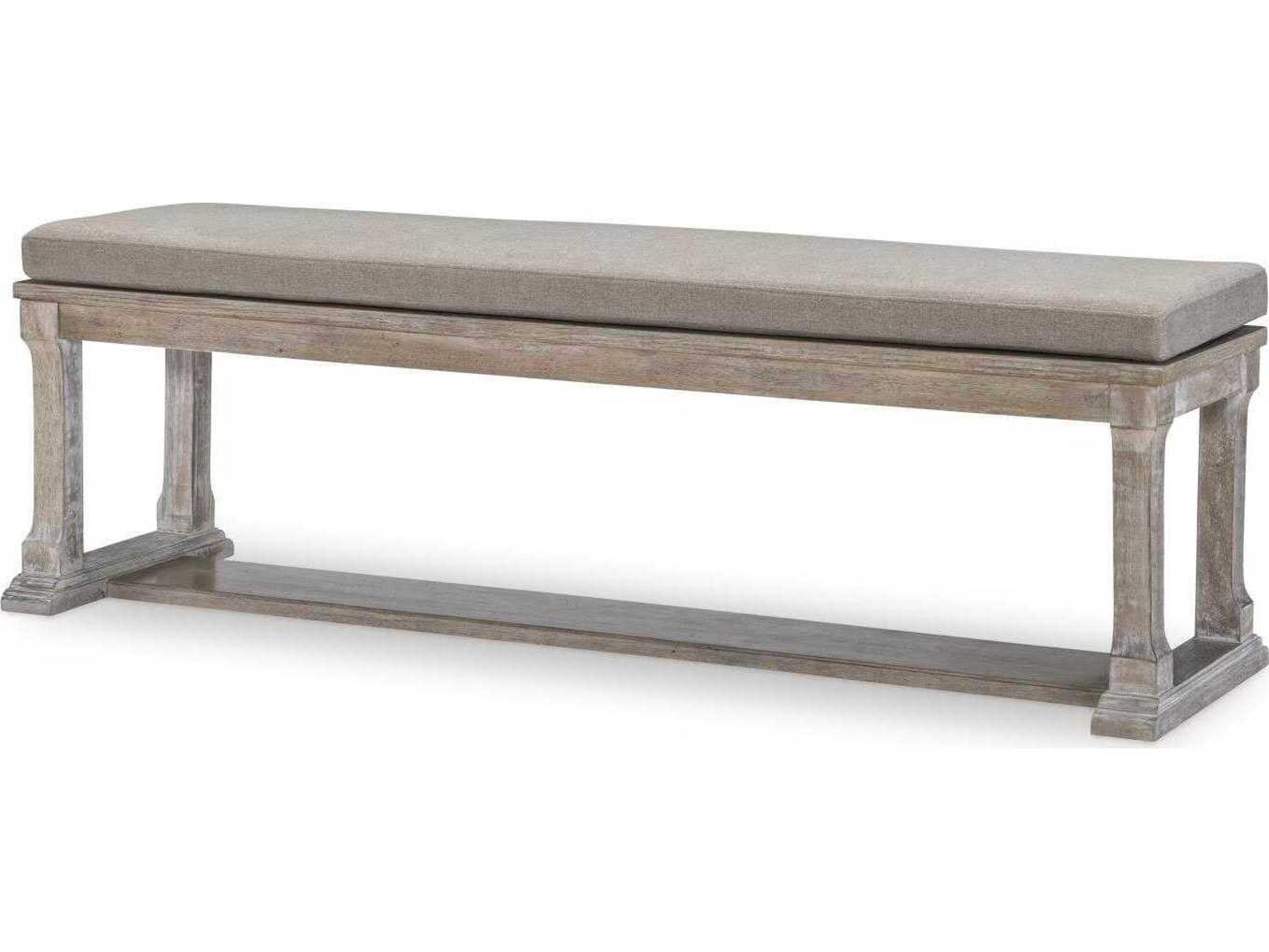 Legacy Classic Halifax Flax And Java Gray Upholstered Accent Bench