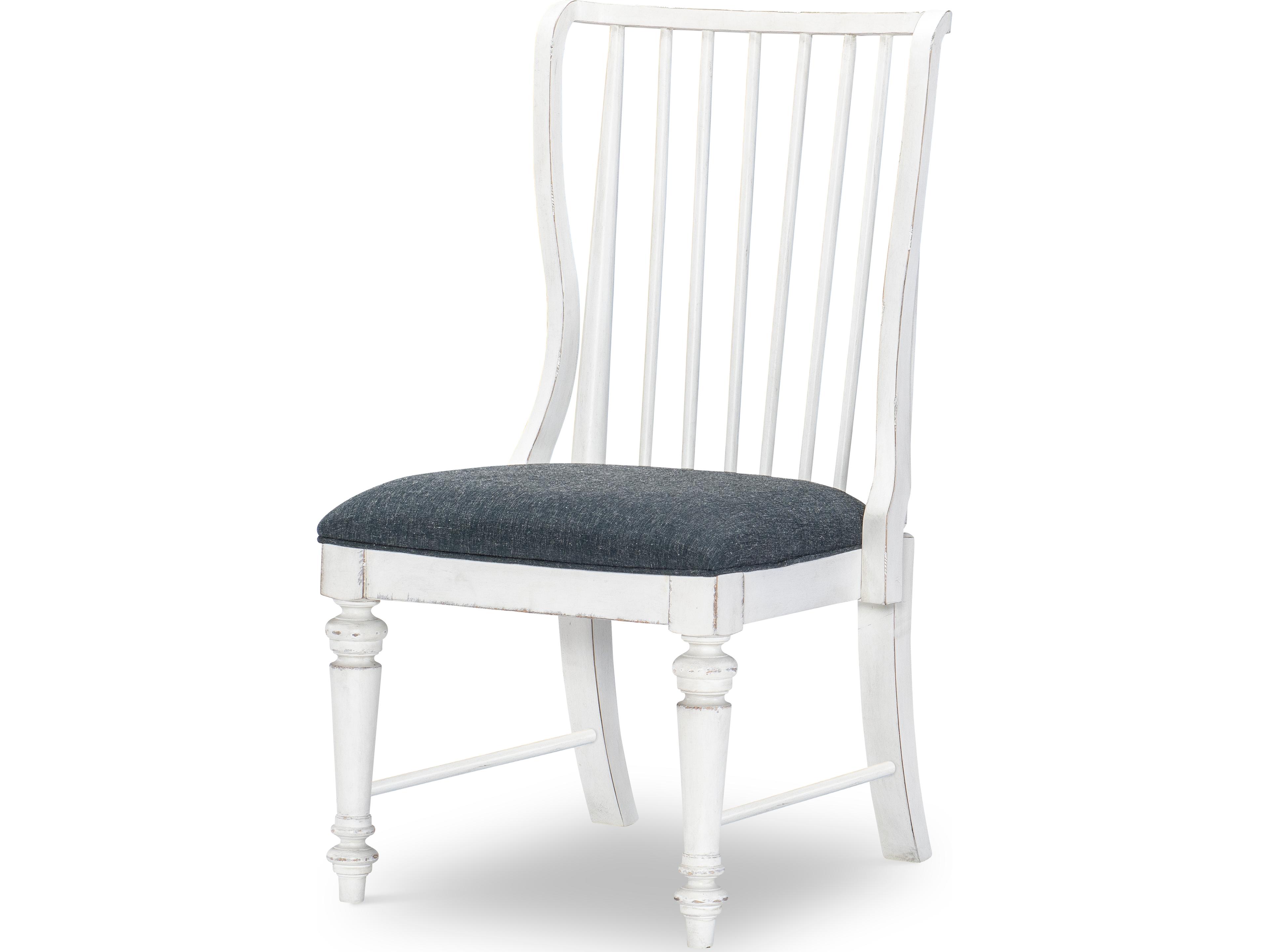 Legacy Classic Cottage Park Hardwood White Upholstered Armless Dining Chair
