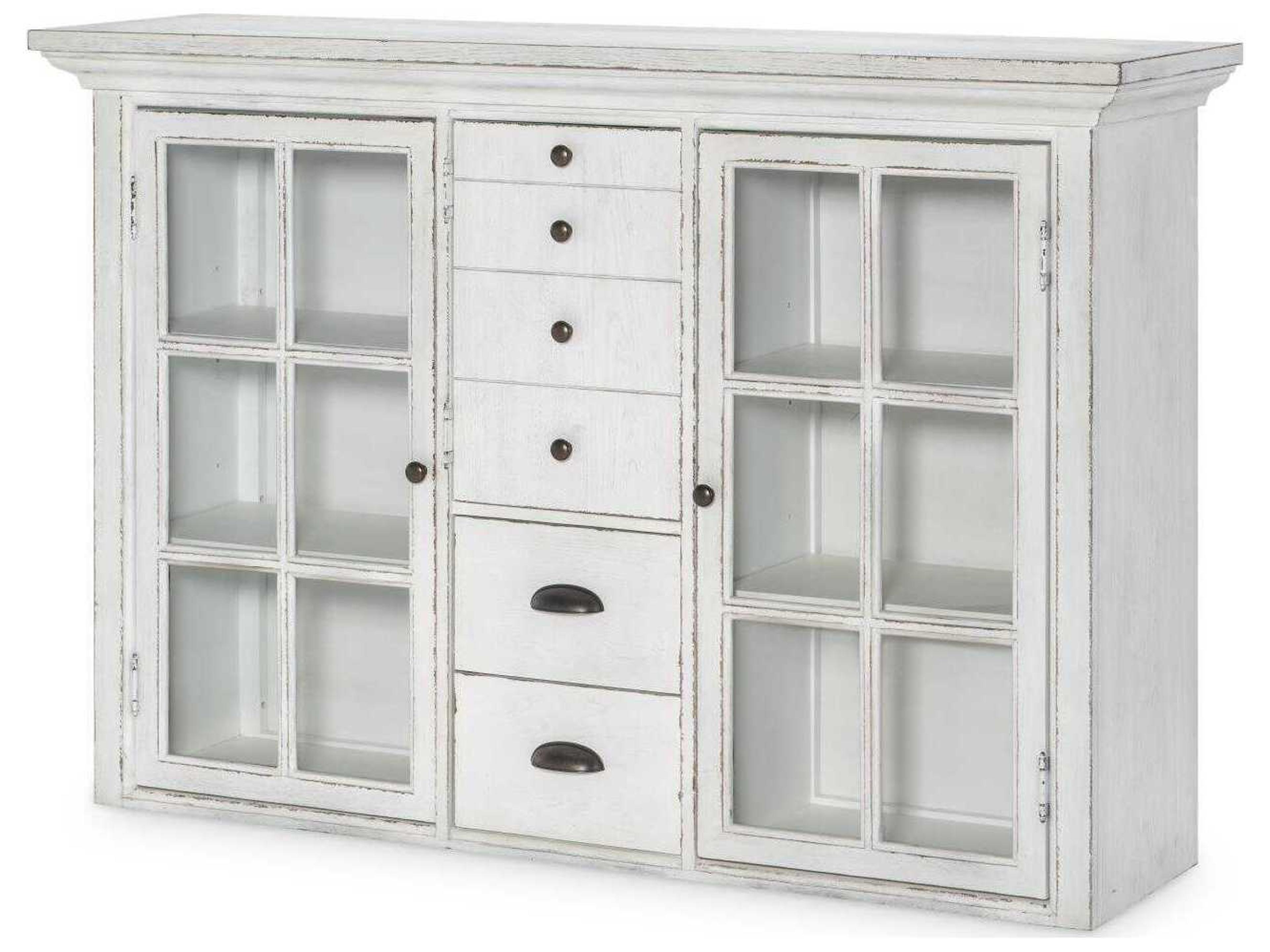 Legacy Classic Cottage Park Hardwood Aged White Display Cabinet