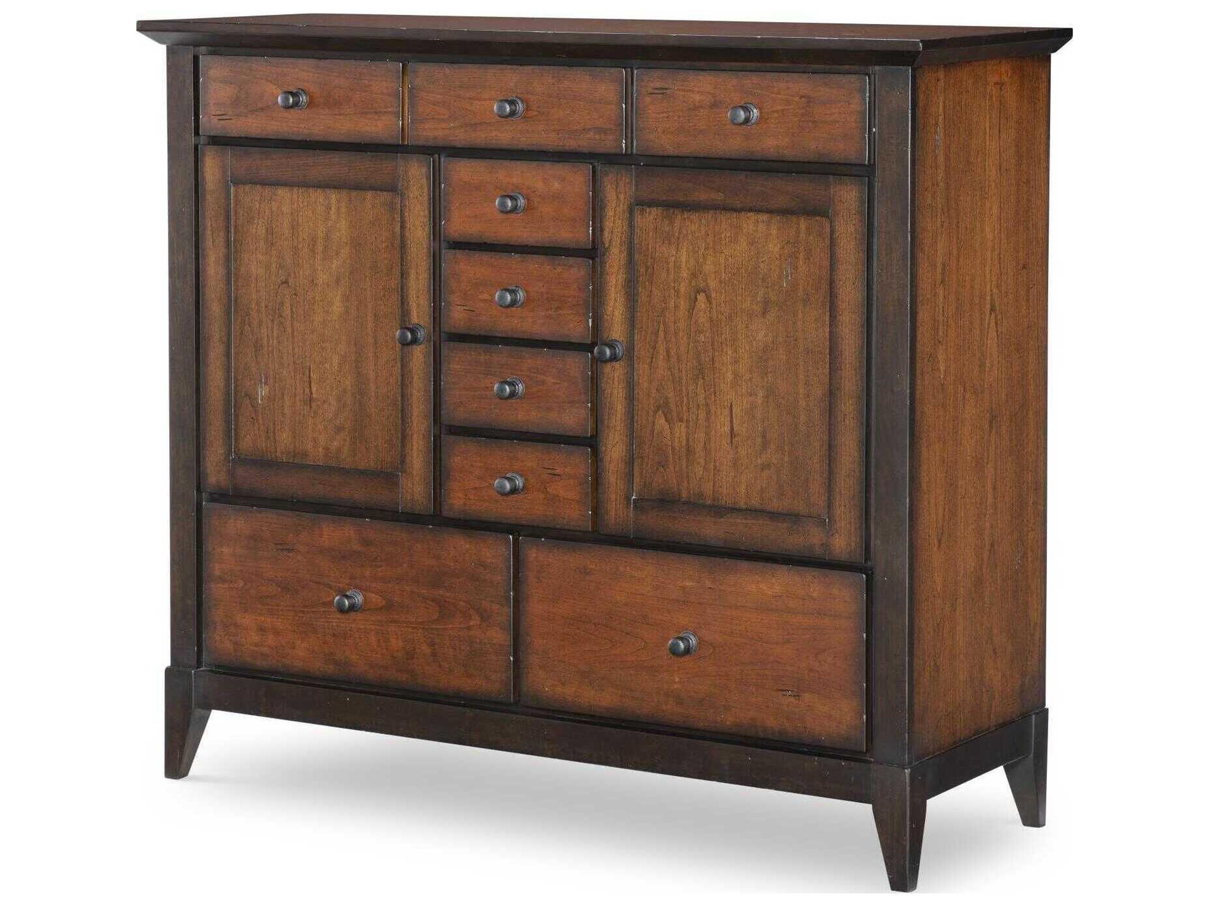 Legacy Classic Fenmore Mocha And Distressed Cherry Brown Poplar Wood Accent Chest