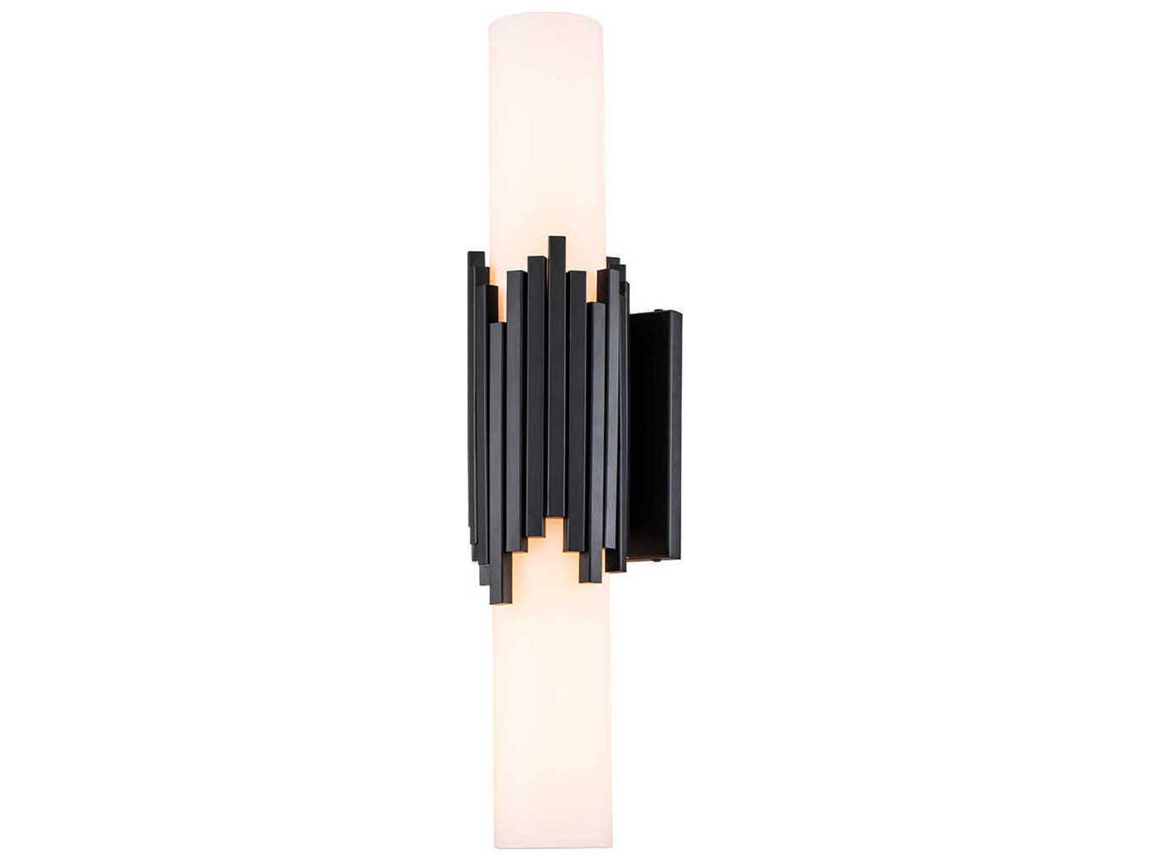 Lucas McKearn Marvel 2-Light Matte Black Glass Vanity Light