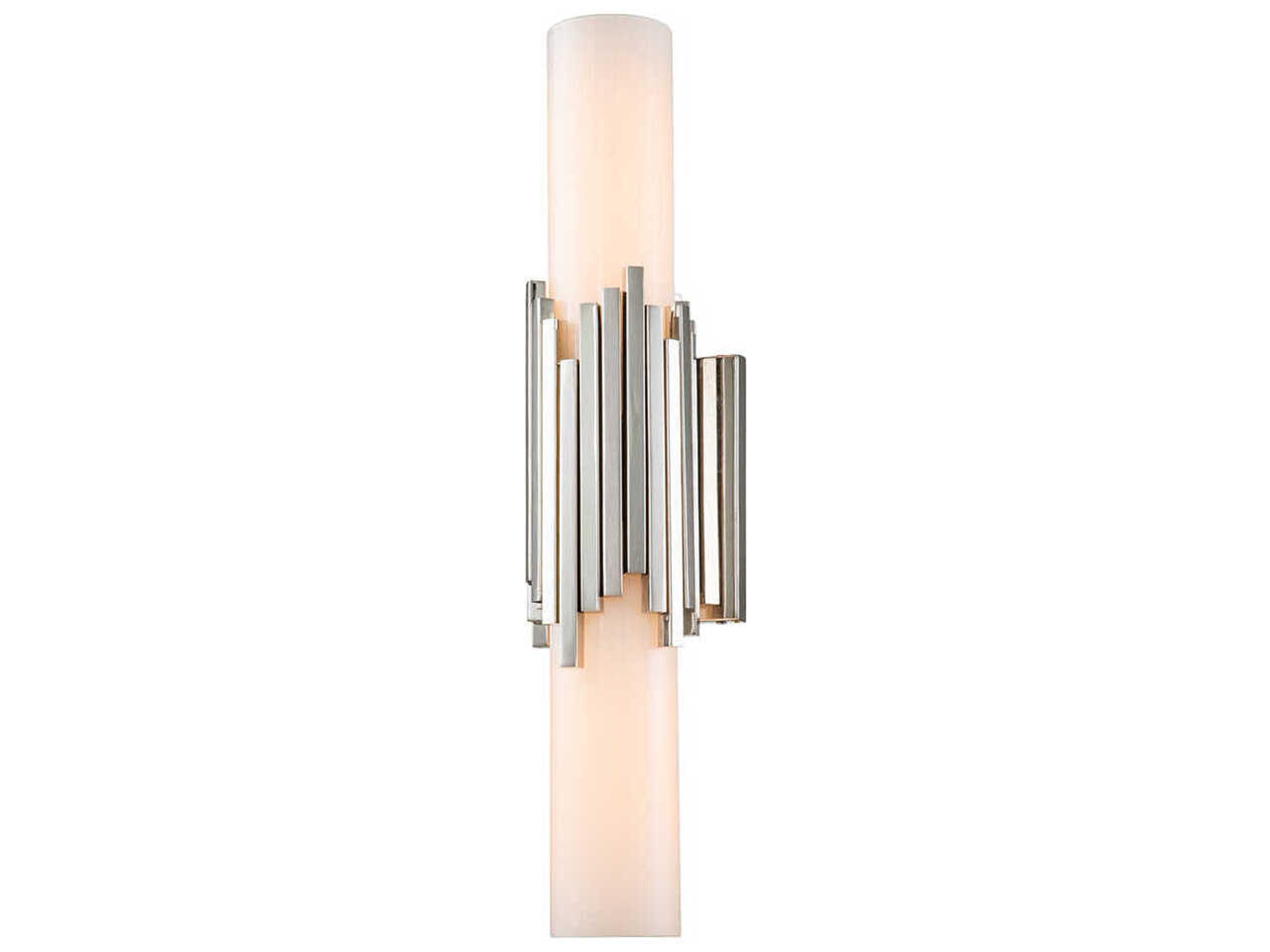 Lucas McKearn Marvel 2-Light Polished Nickel Glass Vanity Light