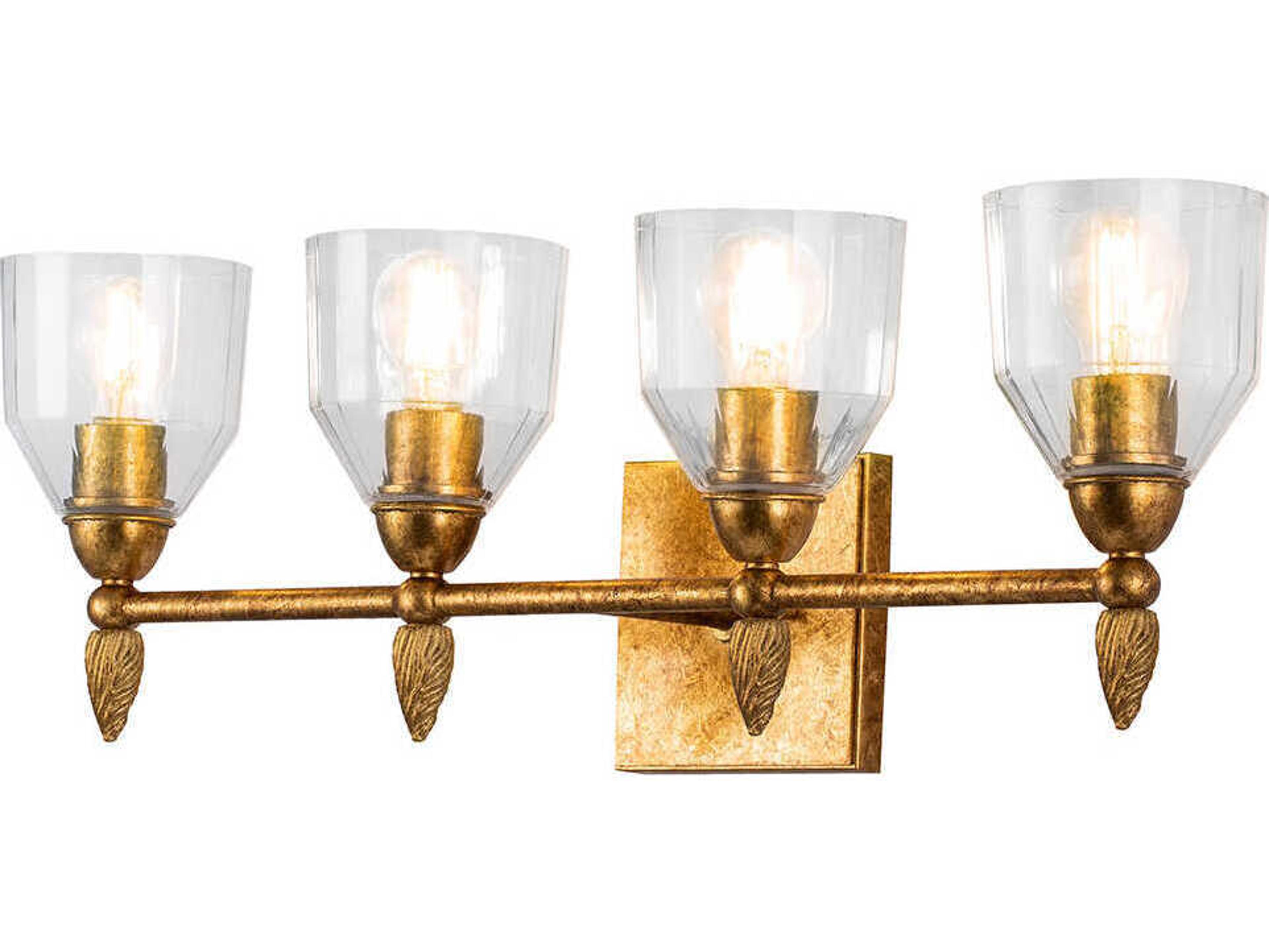 Lucas McKearn Felice 4-Light Gold Glass Vanity Light