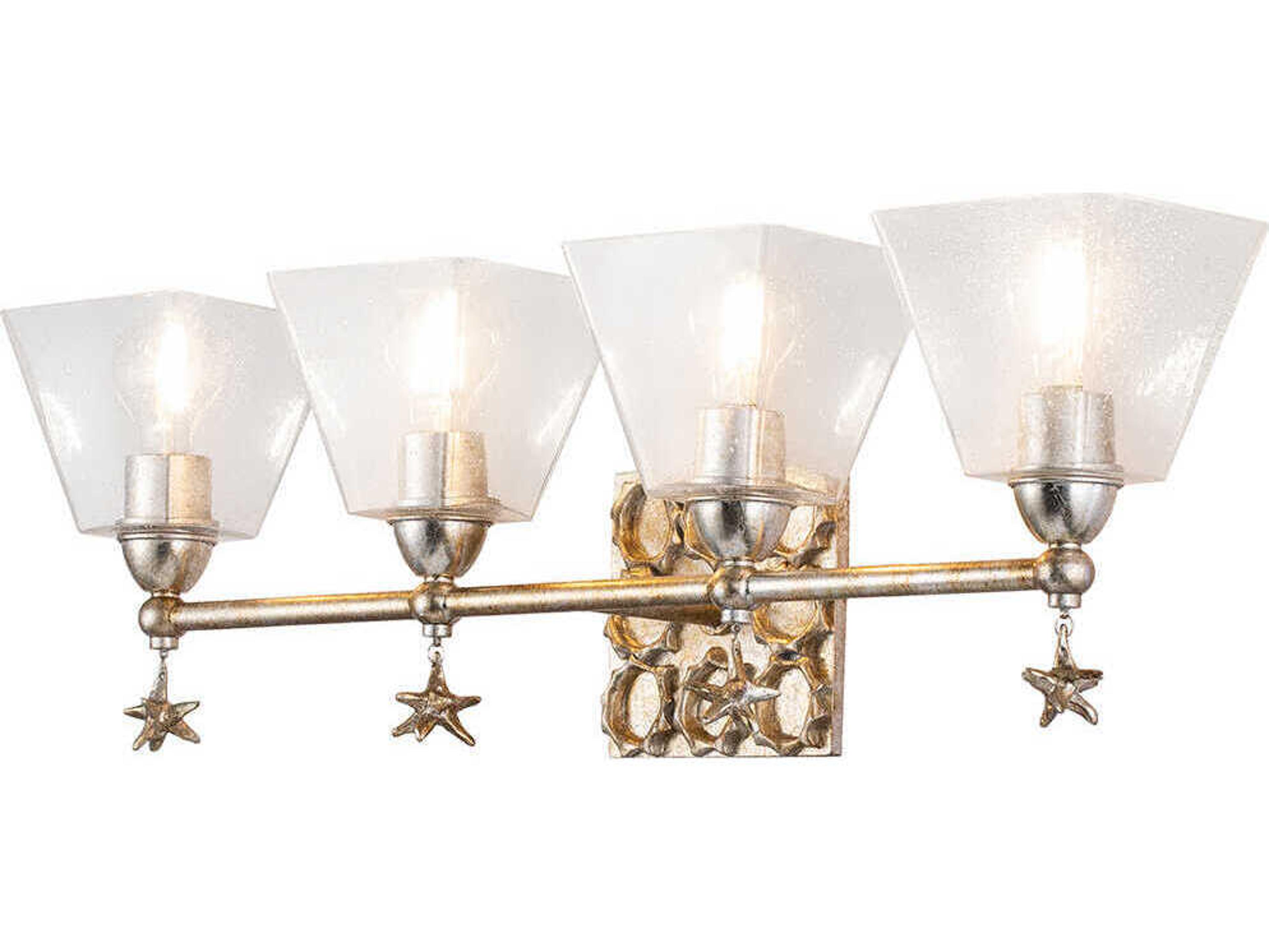 Lucas McKearn Star 4-Light Silver Glass Vanity Light