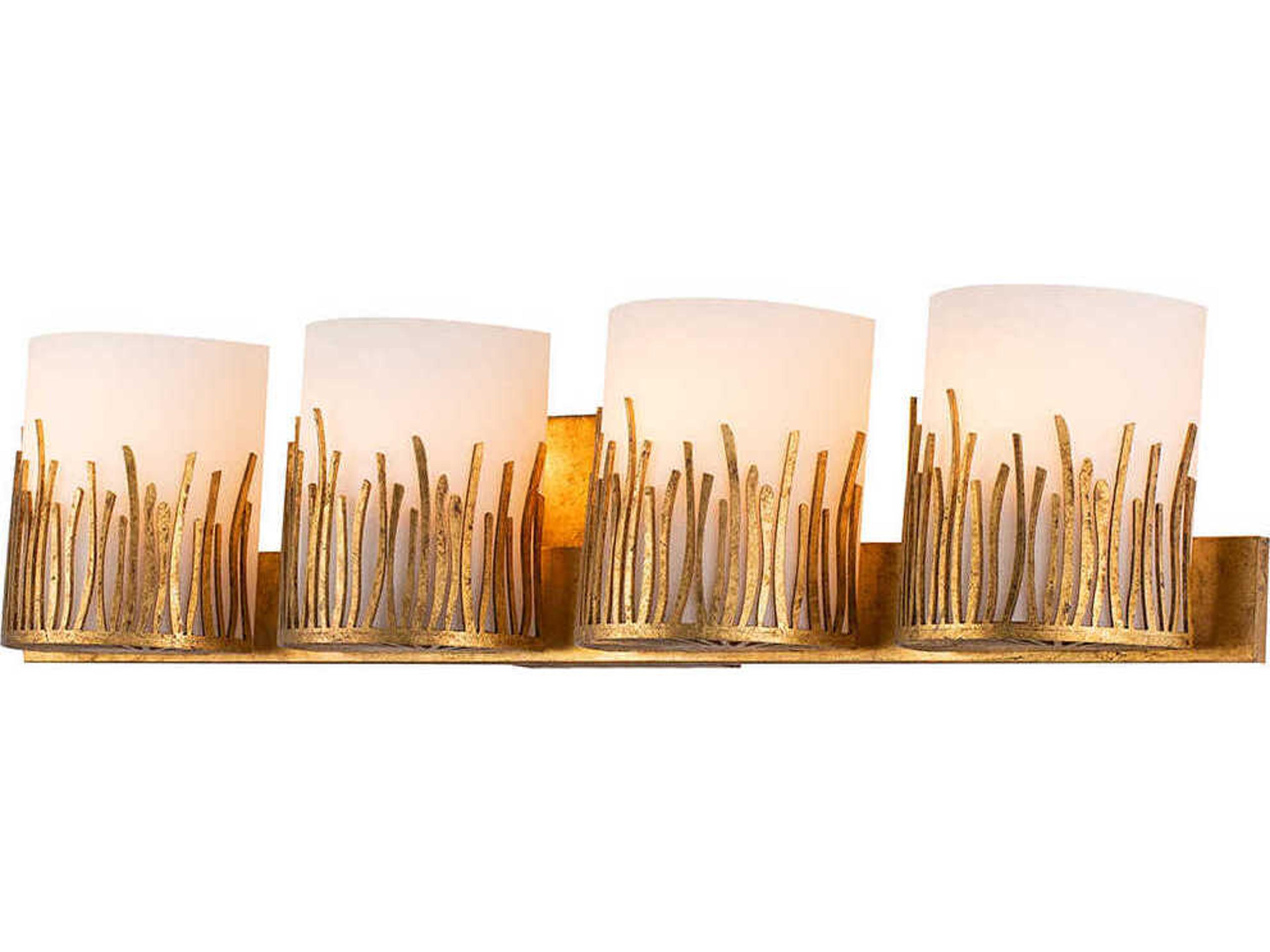 Lucas McKearn Sawgrass 4-Light Gold Glass Vanity Light