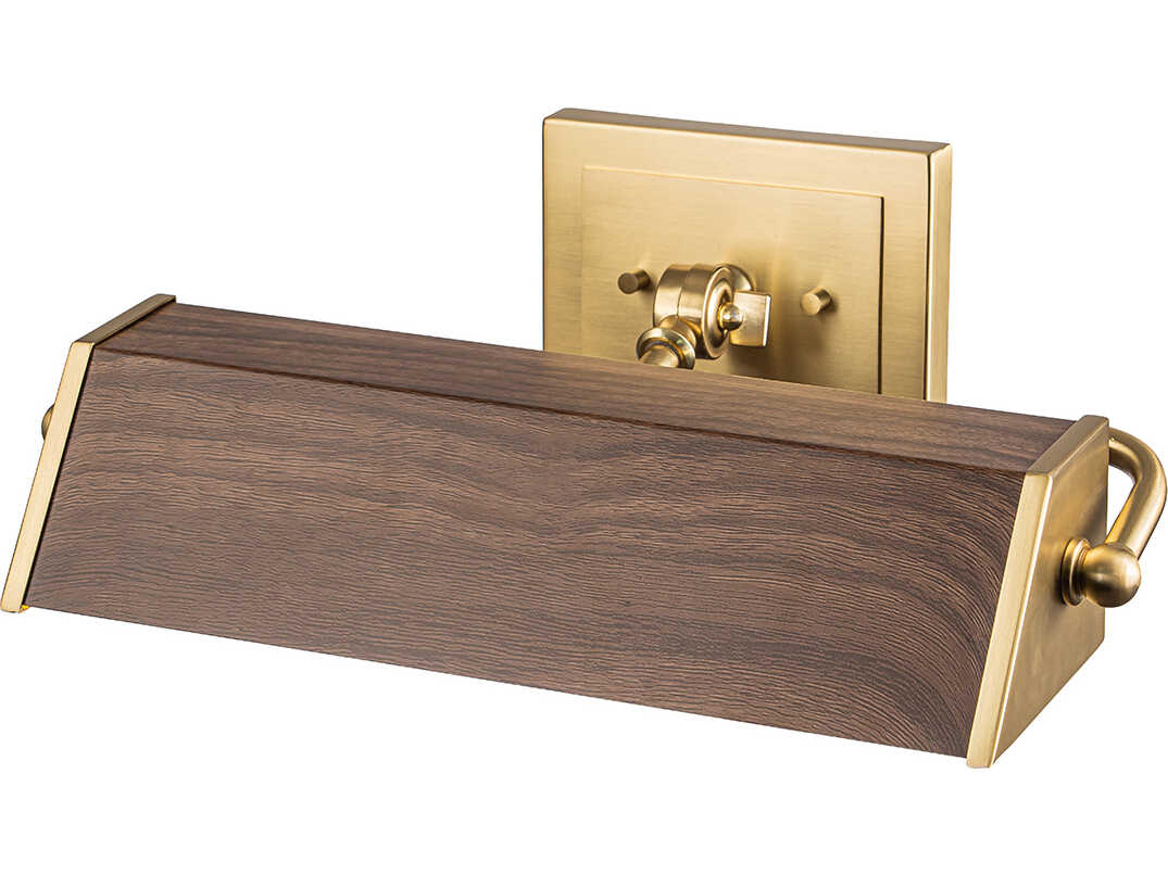 Lucas McKearn Cade 2-Light Wood Brushed Brass Picture Light