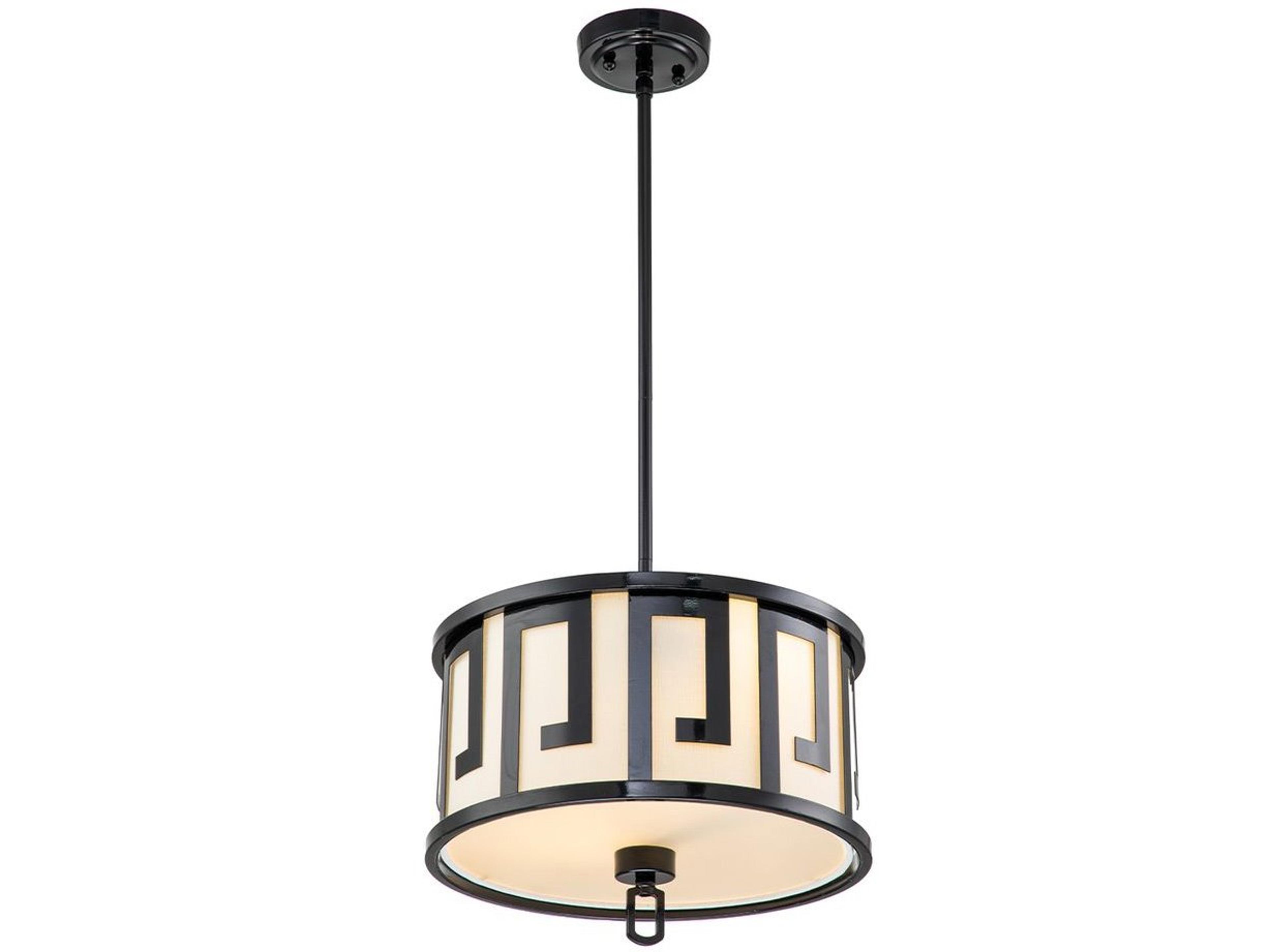 Lucas McKearn Lemuria 2-Light Black Drum Pendant