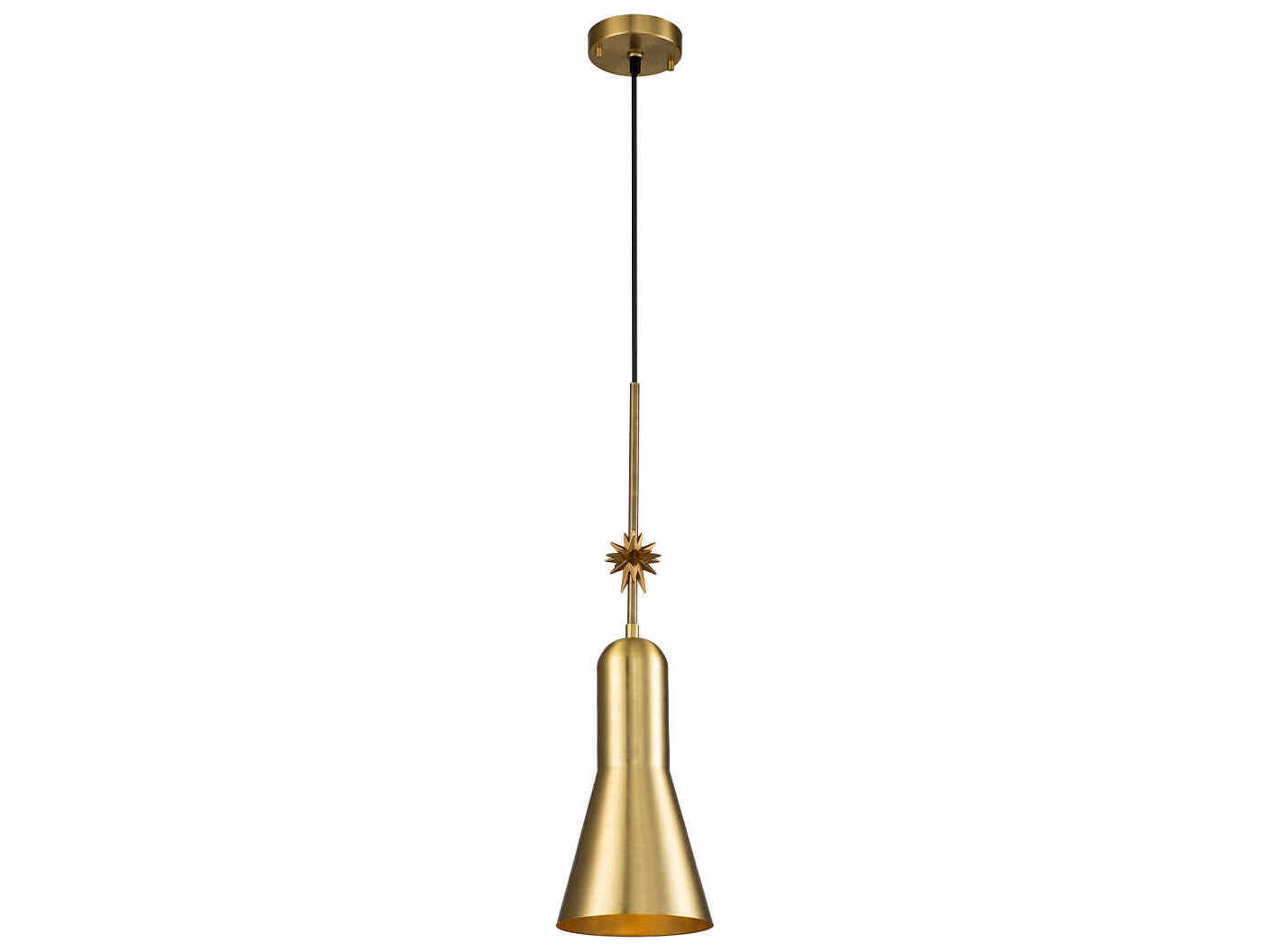 Lucas McKearn Etoile 1-Light Aged Brass Mini Pendant