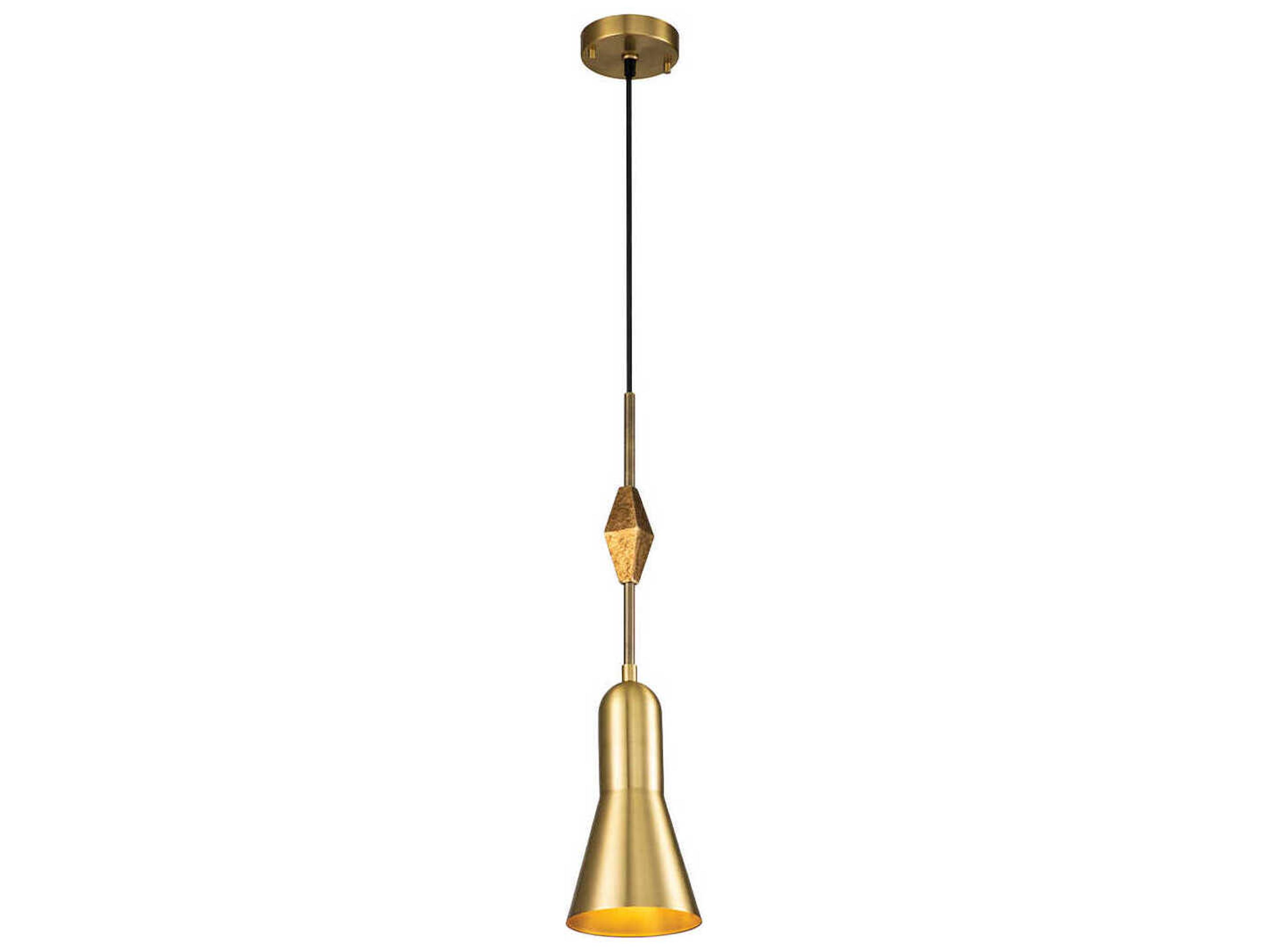 Lucas McKearn Etoile 1-Light Aged Brass Mini Pendant