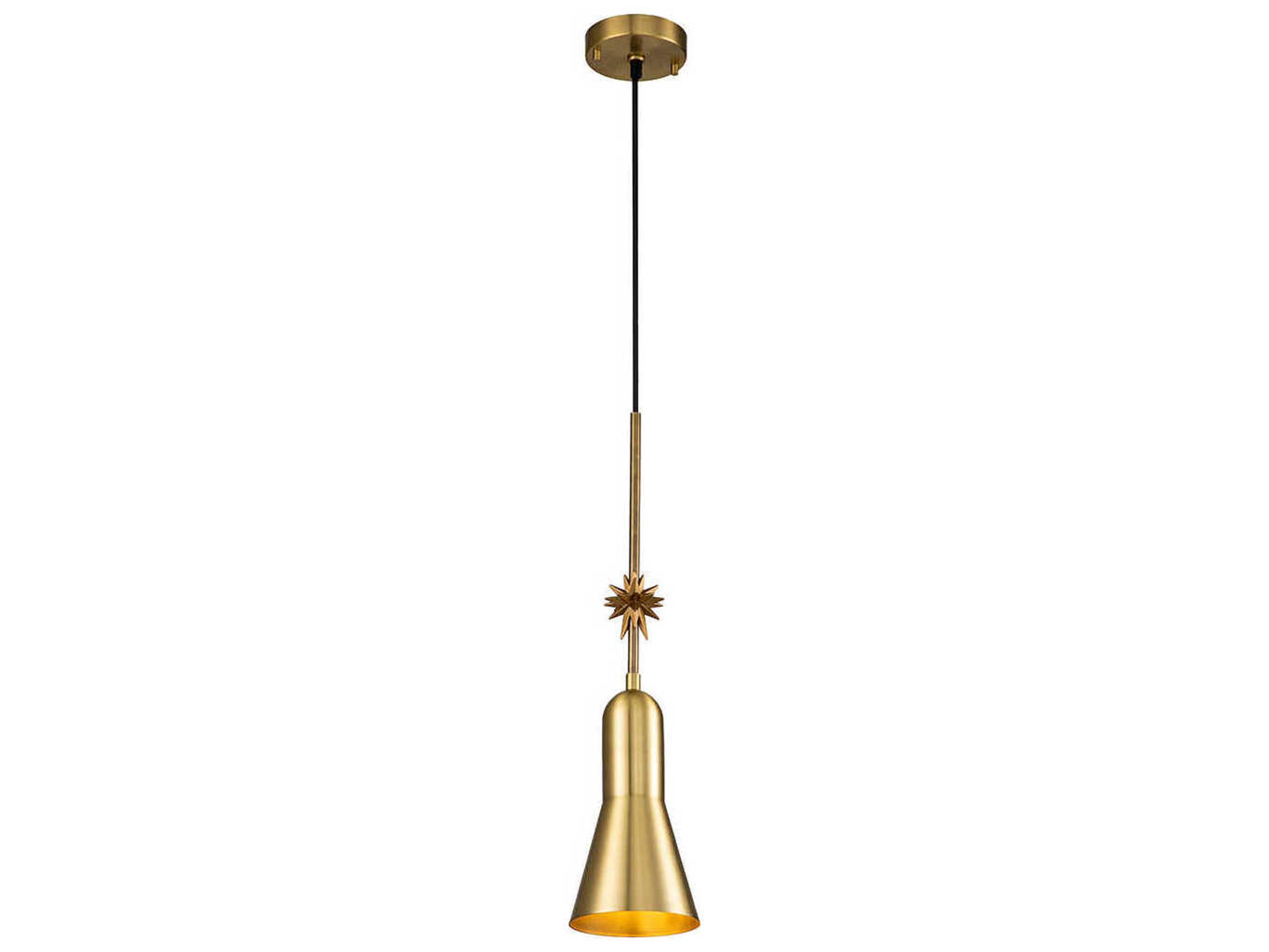 Lucas McKearn Etoile 1-Light Aged Brass Mini Pendant