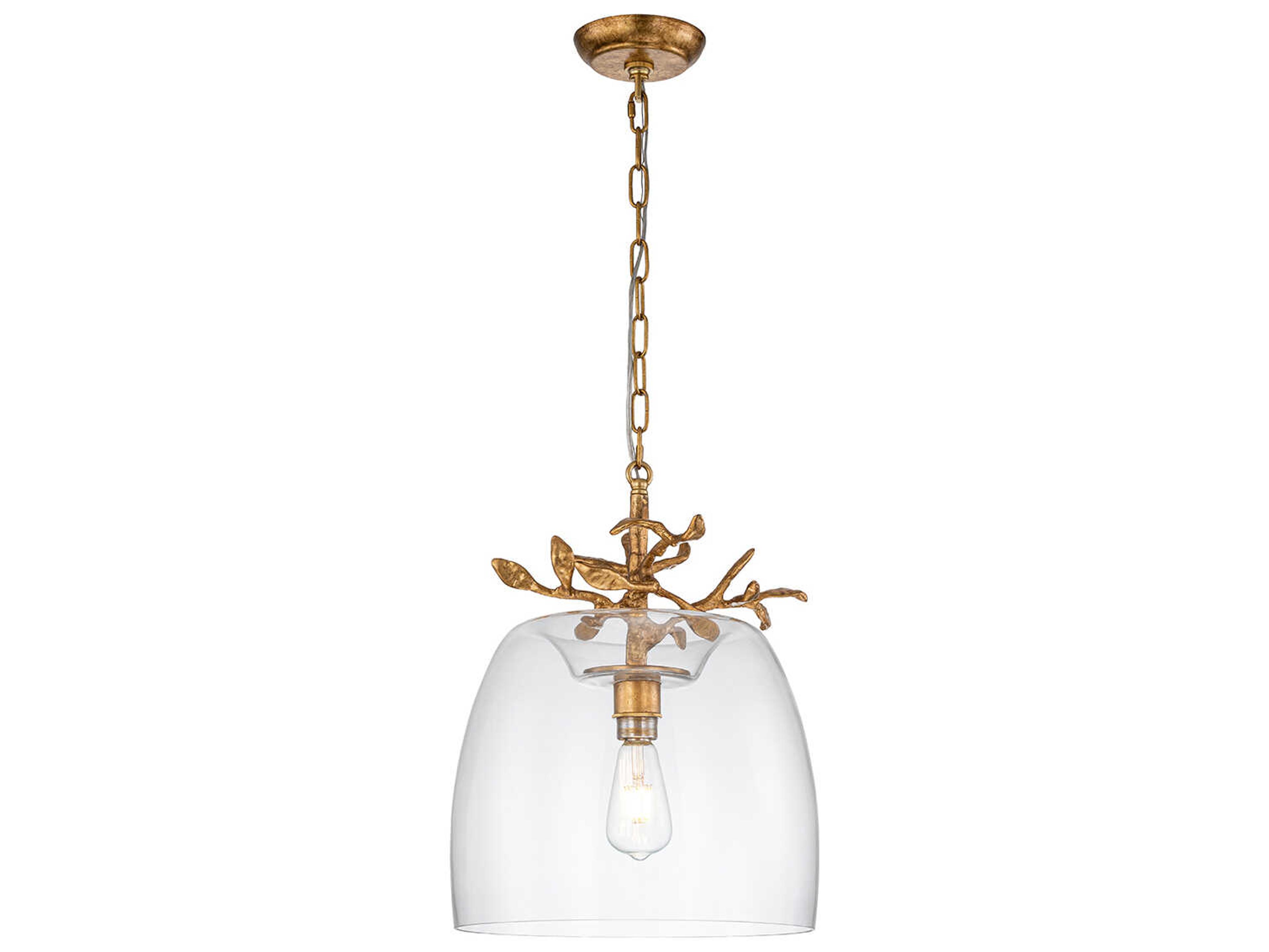 Lucas McKearn Audubon Park 1-Light Gold Dome Pendant