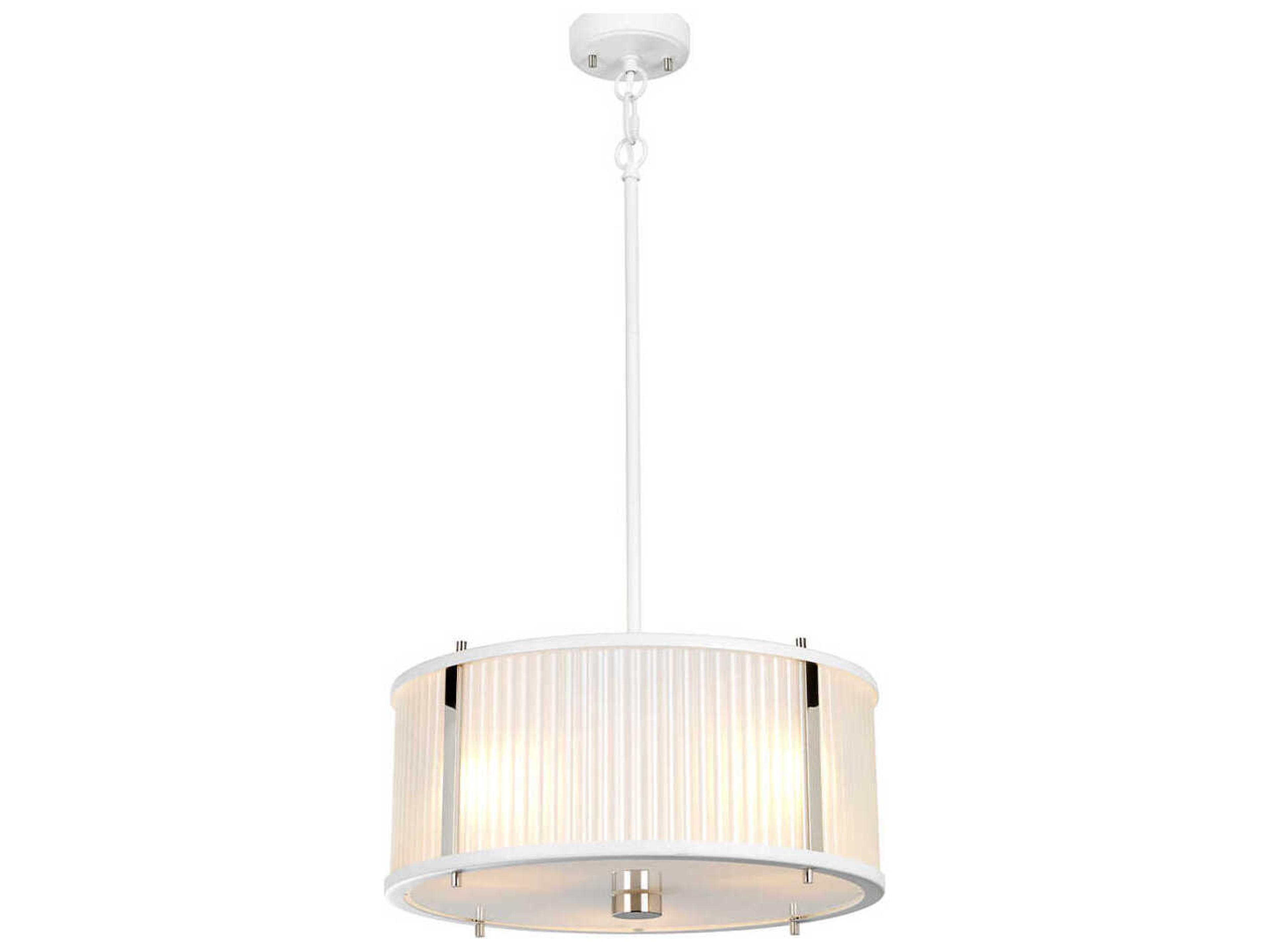 Lucas McKearn Corona 3-Light White Glass Drum Pendant